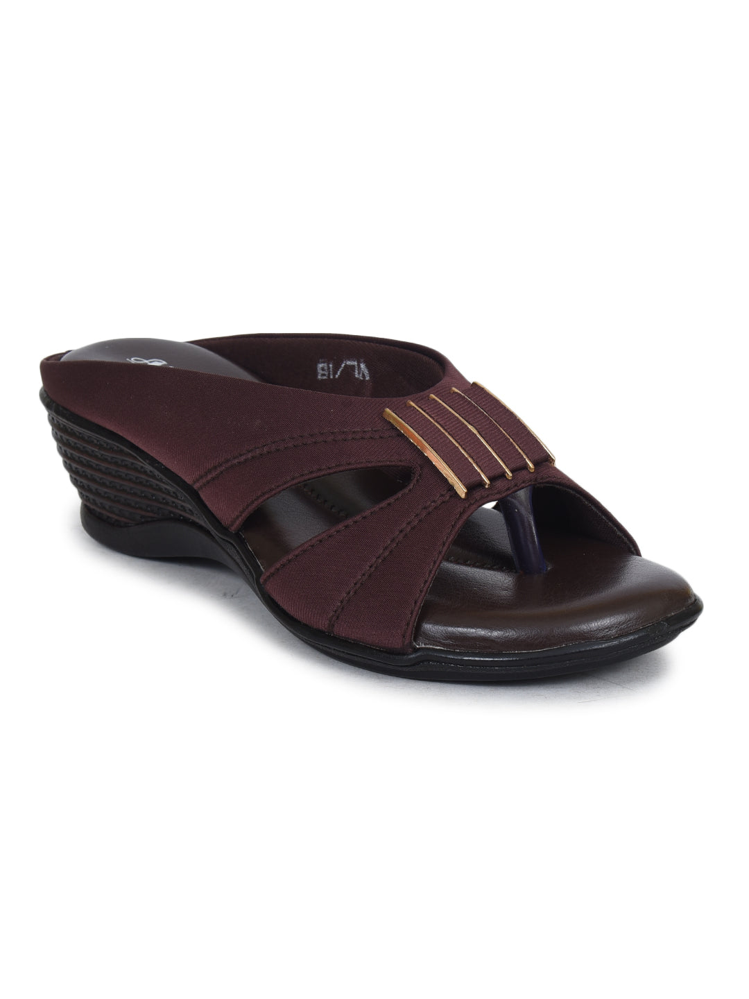 Ajanta Women's Brown Sandals | Soft Lycra Upper | Durable PVC Sole | Comfortable Sandal BL1218