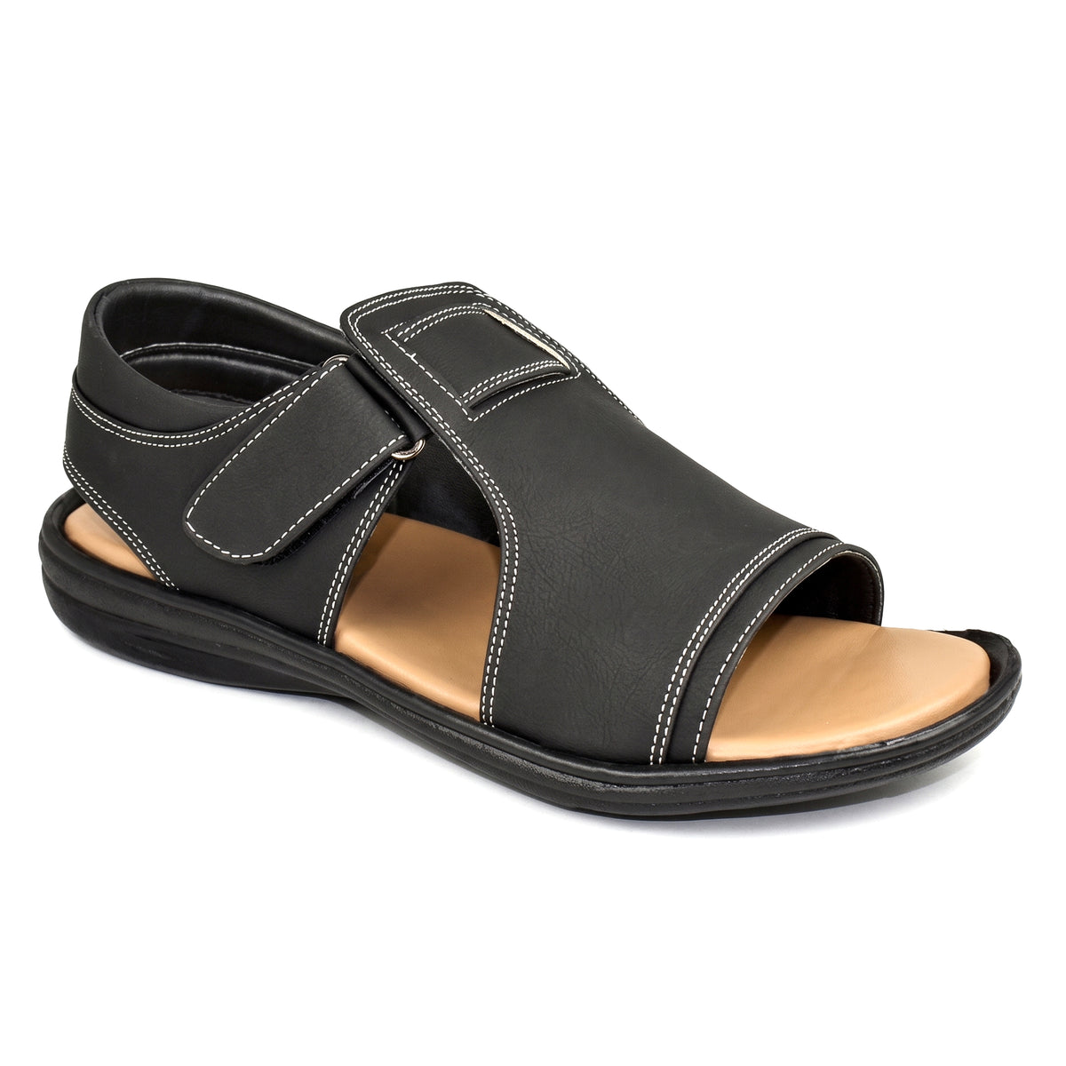 AJANTA Premium Adjustable Sandals For Men | Lightweight Breathable Walking Footwear | Comfortable Velcro Straps Sandal Cushioned Open Toe For Daily Wear Office, Travel, Outdoor & Ethnic Puja Sandals