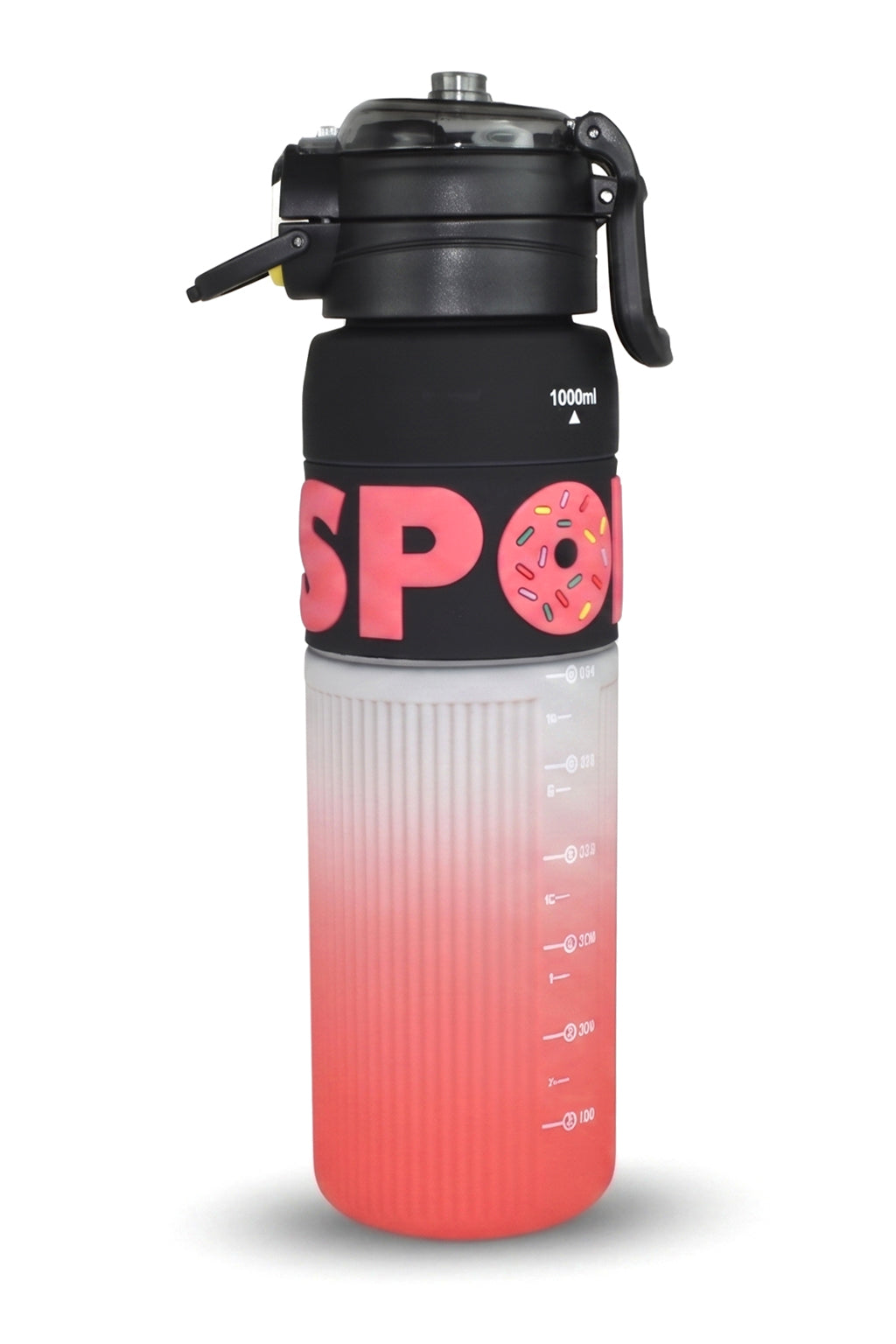 Ajanta Sports Water Bottle with Straw 1000ml | BPA Free Plastic Leakproof Sipper Bottle | One Click Flip Top Lid with Safety Lock & Carry Handle | Time Marker for Gym, Workout, School, Office, Fitness, Travel & Outdoor For Kids, Women & Men