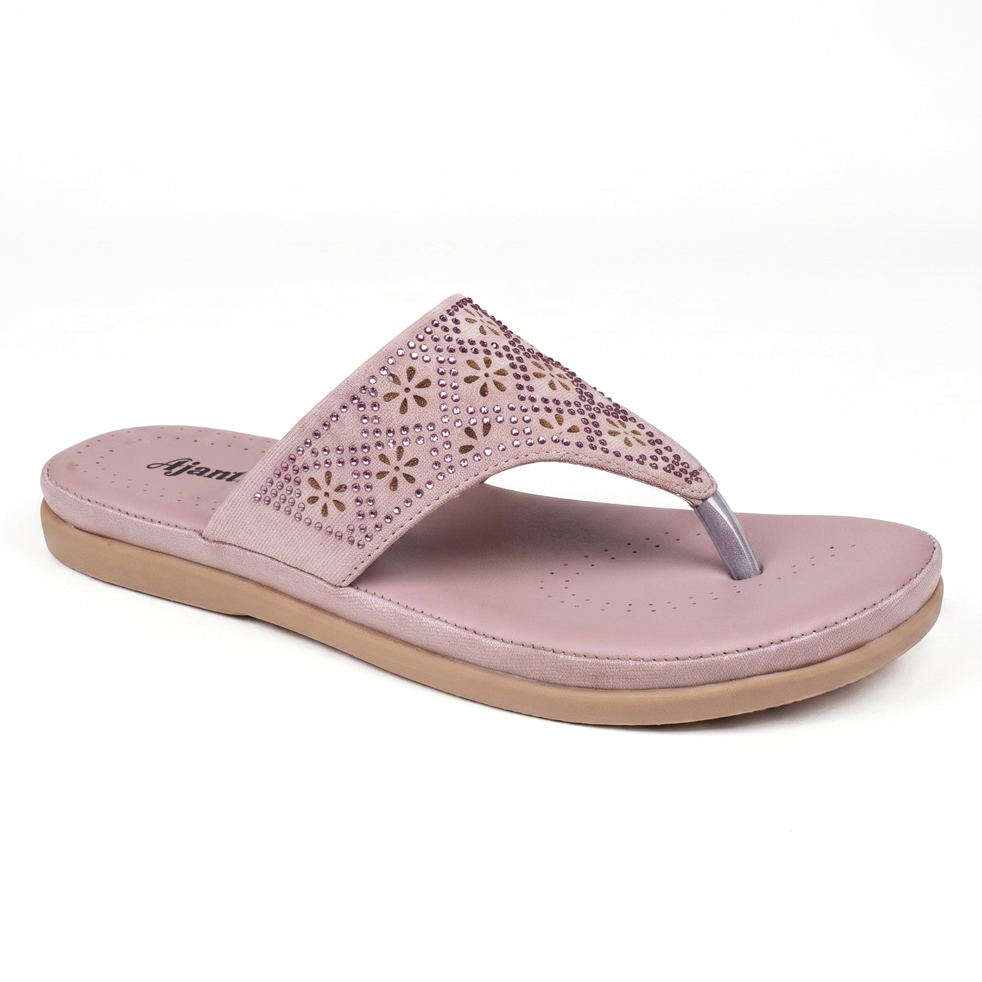 AJANTA Women Slip-On Sandals | Soft Cushion | Lightweight Casual Footwear