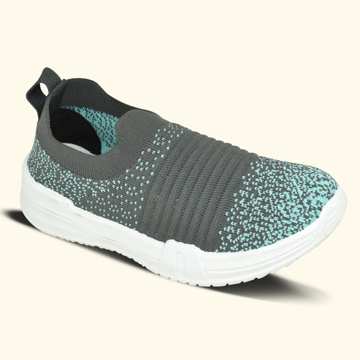 AJANTA Kid’s Grey Brethable Flynet Upper Anti-skid Slip-On Sports Shoes EK2010