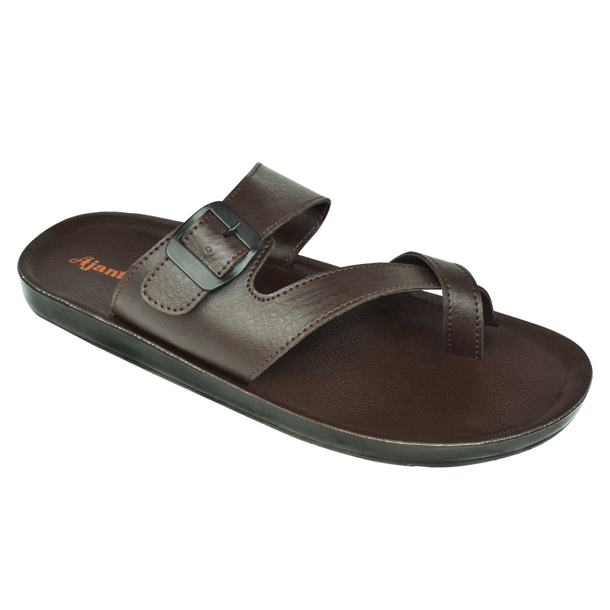 Ajanta Men’s Brown Slip On Sandals