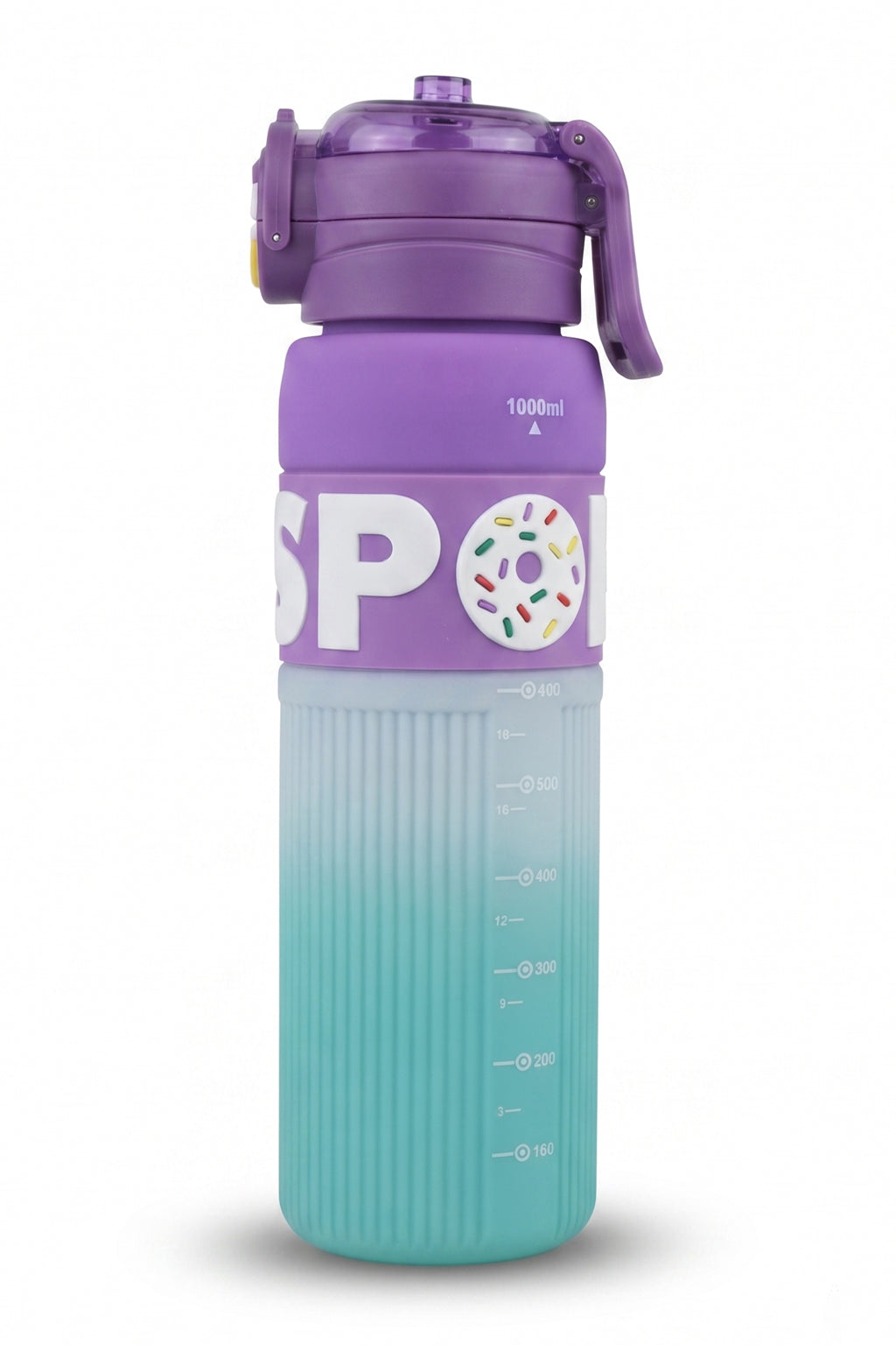 Ajanta Sports Water Bottle with Straw 1000ml | BPA Free Plastic Leakproof Sipper Bottle | One Click Flip Top Lid with Safety Lock & Carry Handle | Time Marker for Gym, Workout, School, Office, Fitness, Travel & Outdoor For Kids, Women & Men