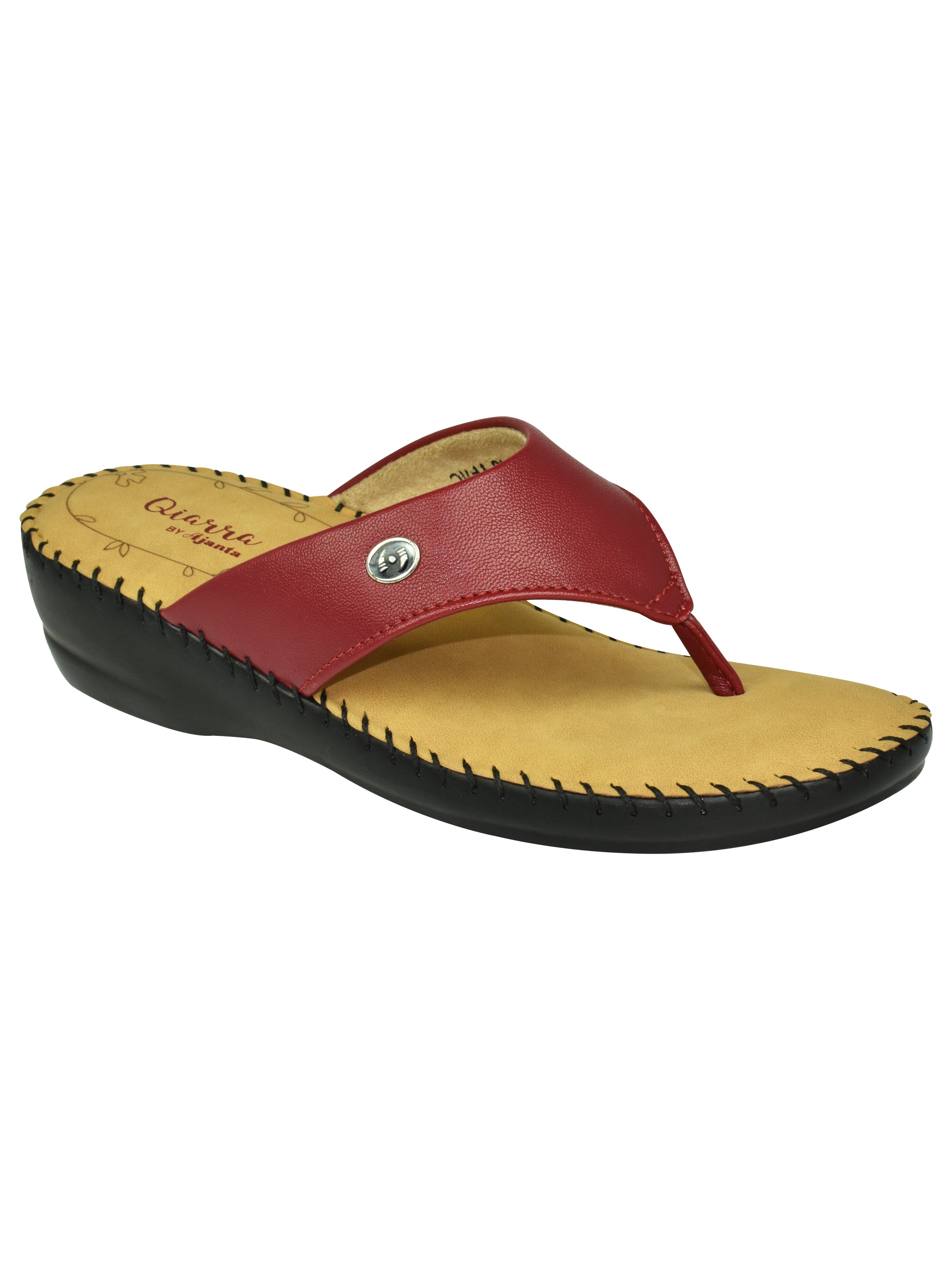 AJANTA Women's Copper Flat Sandals | Stylish Synthetic Upper | Lightweight EVA Sole | Comfortable Everyday Wear Sandal BL1563