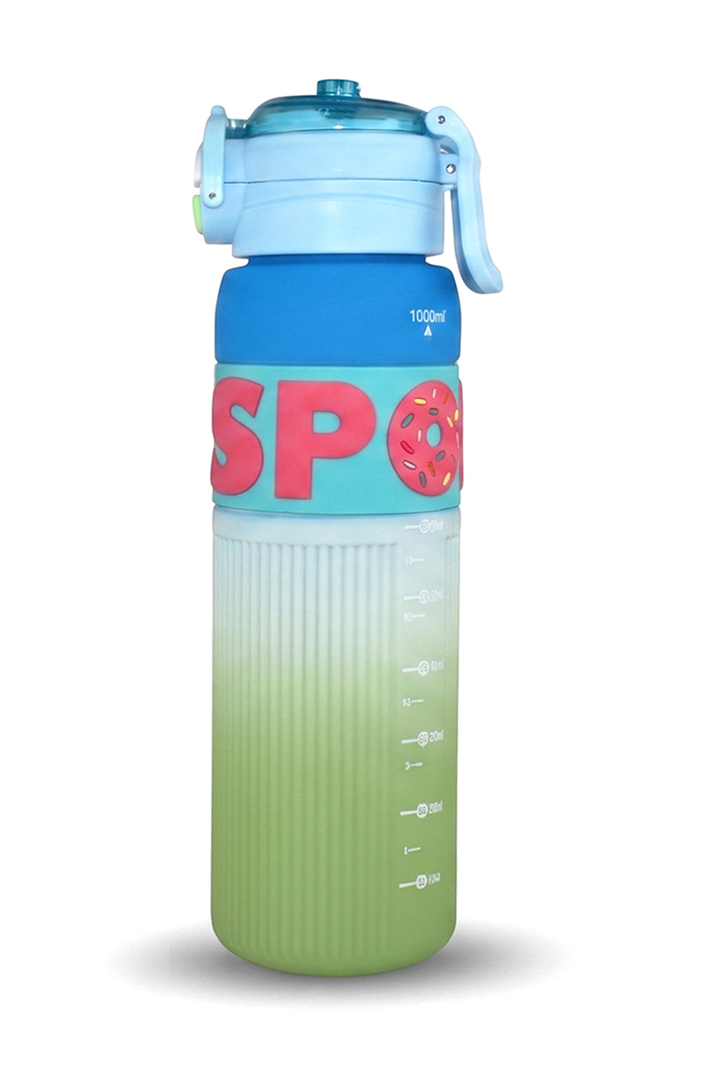 Ajanta Sports Water Bottle with Straw 1000ml | BPA Free Plastic Leakproof Sipper Bottle | One Click Flip Top Lid with Safety Lock & Carry Handle | Time Marker for Gym, Workout, School, Office, Fitness, Travel & Outdoor For Kids, Women & Men
