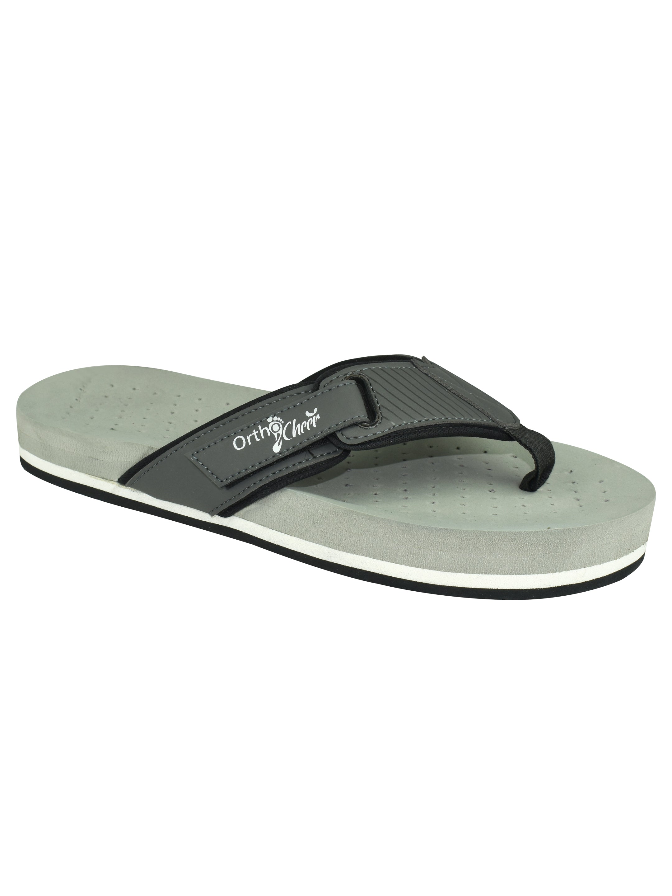 Ortho Cheer Men's Orthopedic and Diabetic Friendly Super Soft, Lightweight & Comfortable Slipper with Velcro Strap AO2008