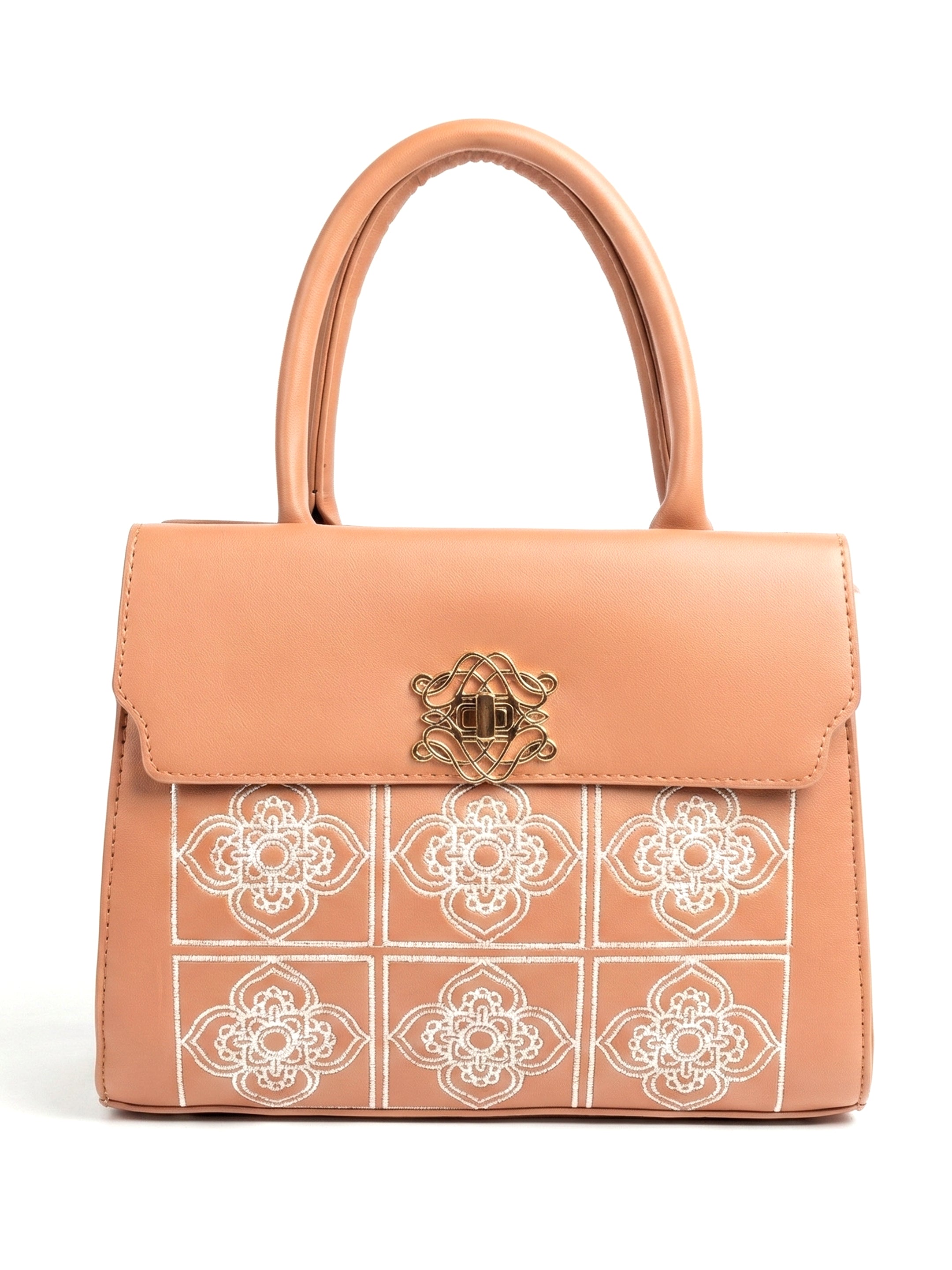 Ajanta Embroidered Women’s Handbag with Top Handle and Sling Strap