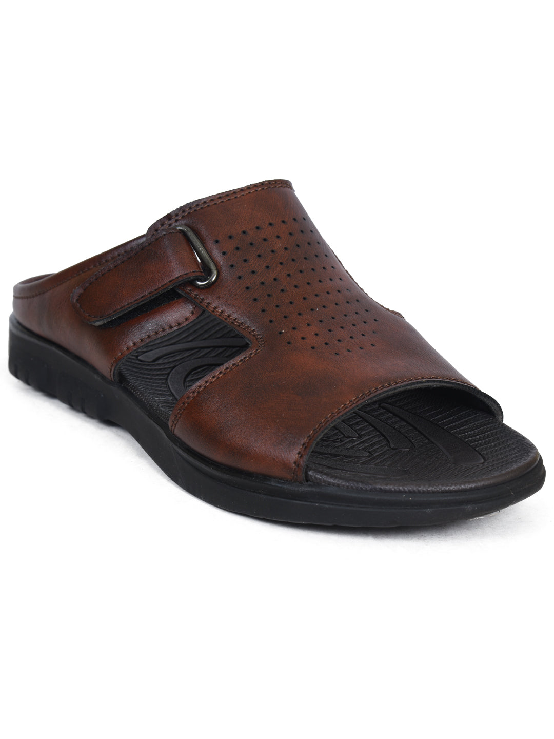 Ajanta Men’s Brown Slip-On Comfort Sandals
