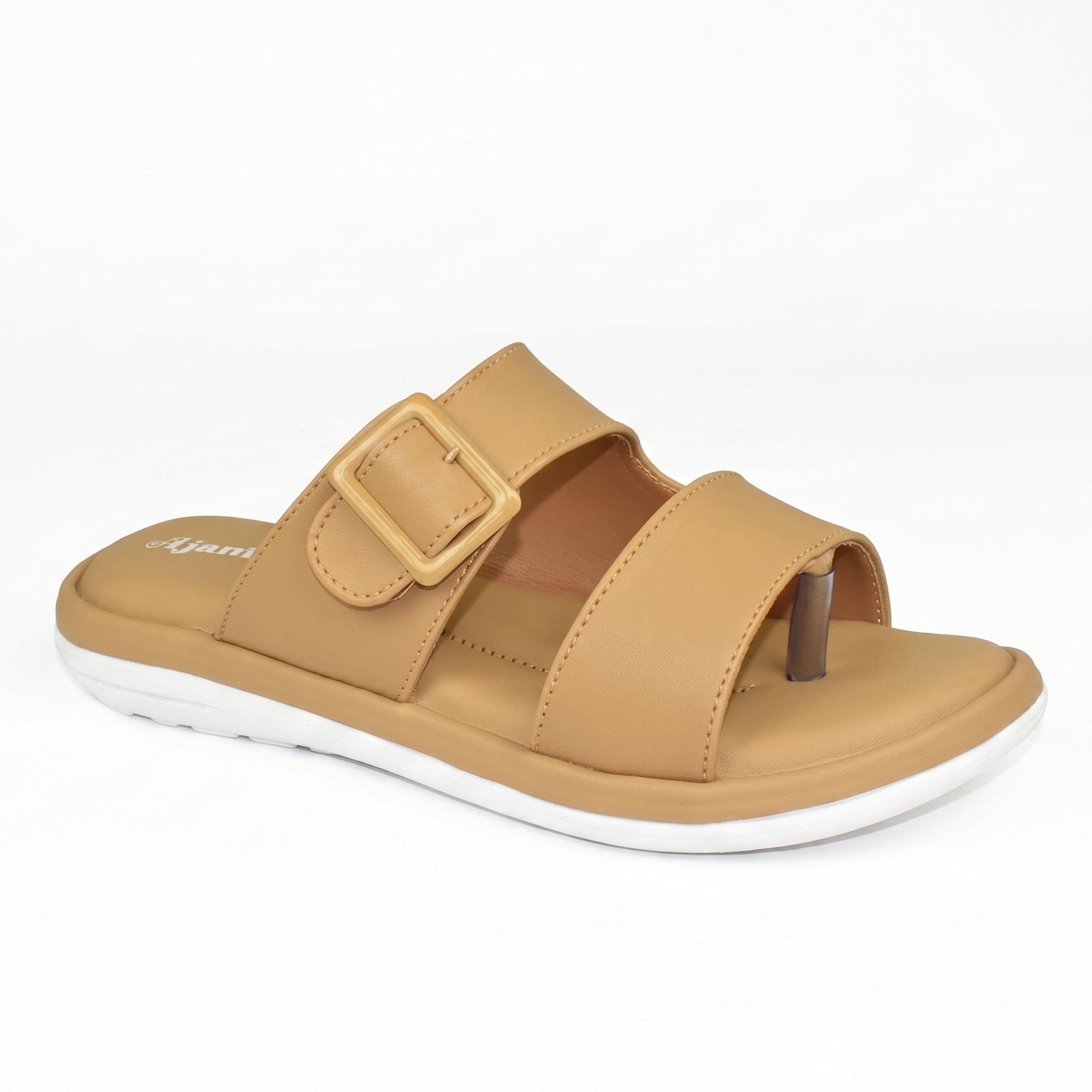 AJANTA Women's Double Strap Flat Sandals | Casual Slip-On Ladies Chappal with Cushioned Footbed