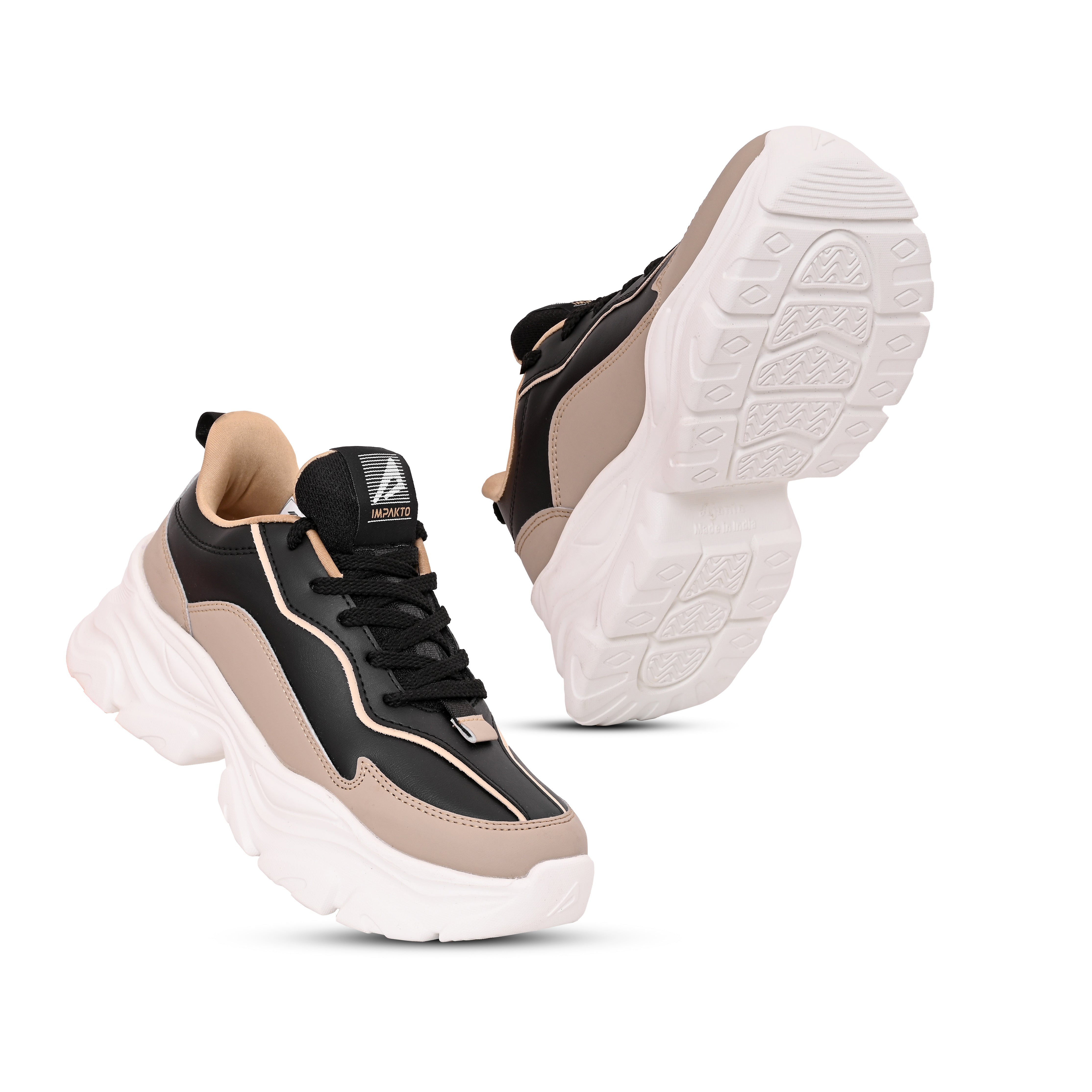 Impakto Chunky Kongfu Women's Beige Sneaker - AS4101