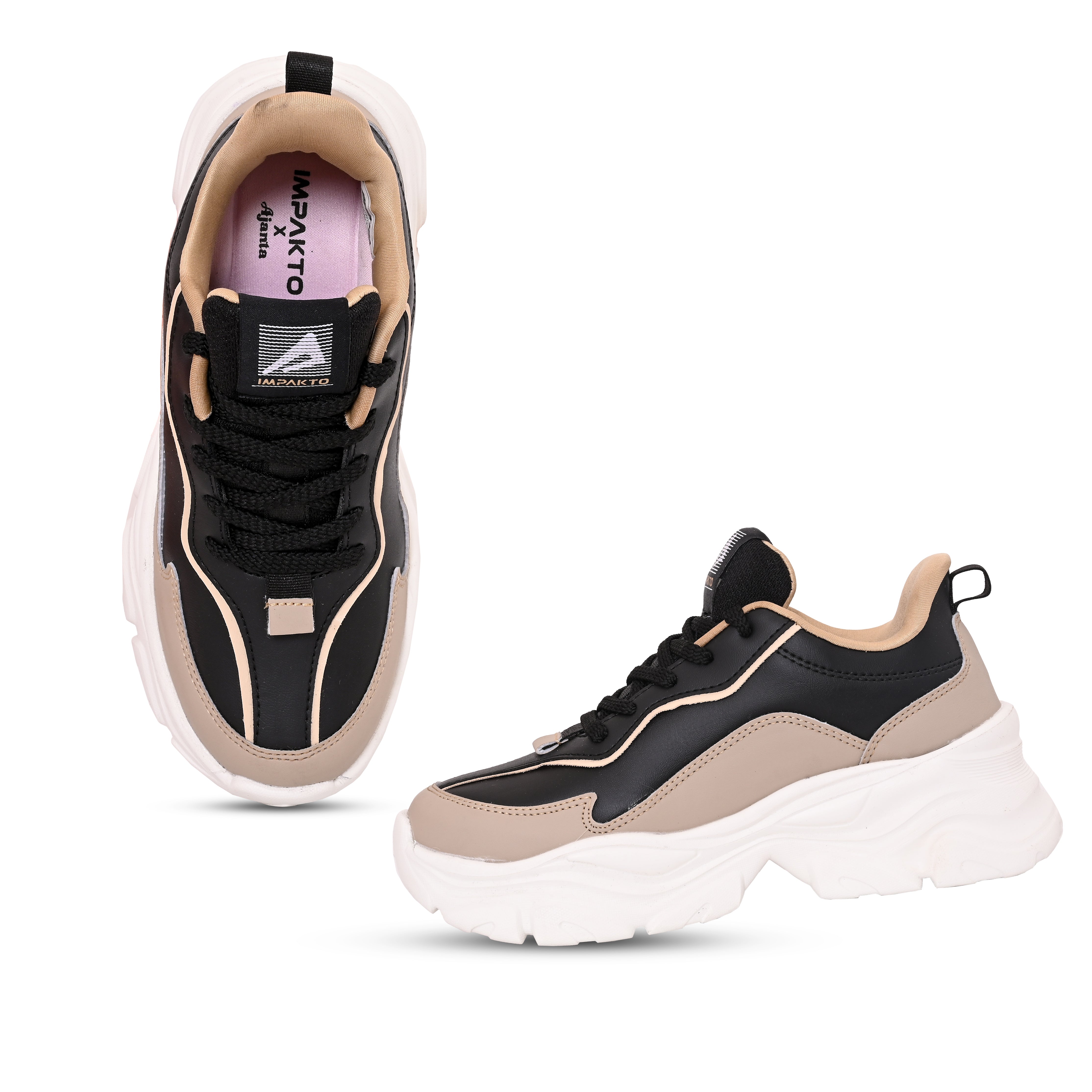 Impakto Chunky Kongfu Women's Beige Sneaker - AS4101