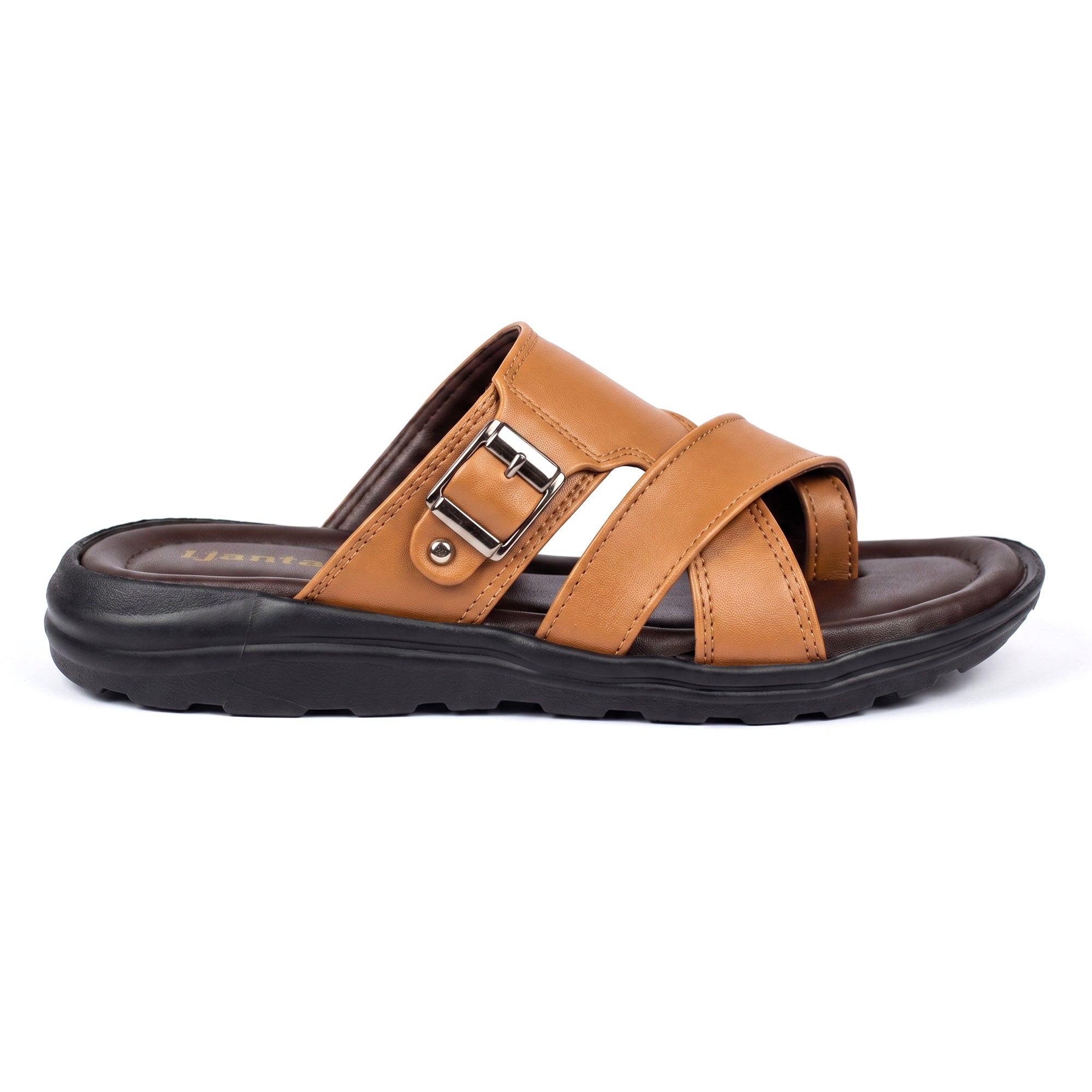 AJANTA Men Comfort Sandals | Lightweight Casual Daily Wear Footwear (Tan)