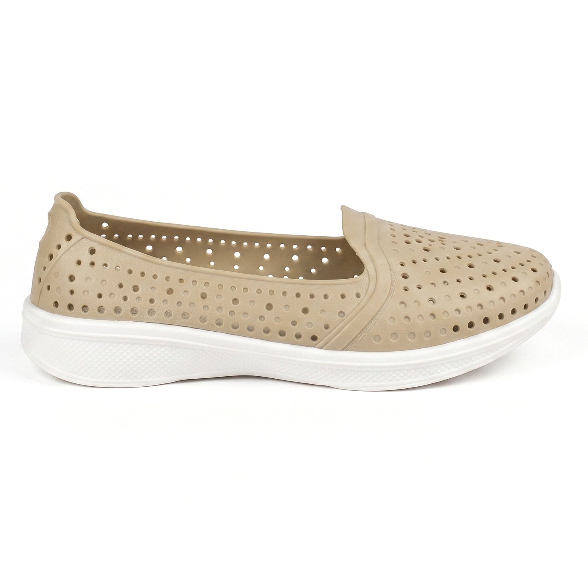 AJANTA Women PVC Molded Casual Shoes | Lightweight Comfortable Slip-On Daily Wear Footwear (Cream)