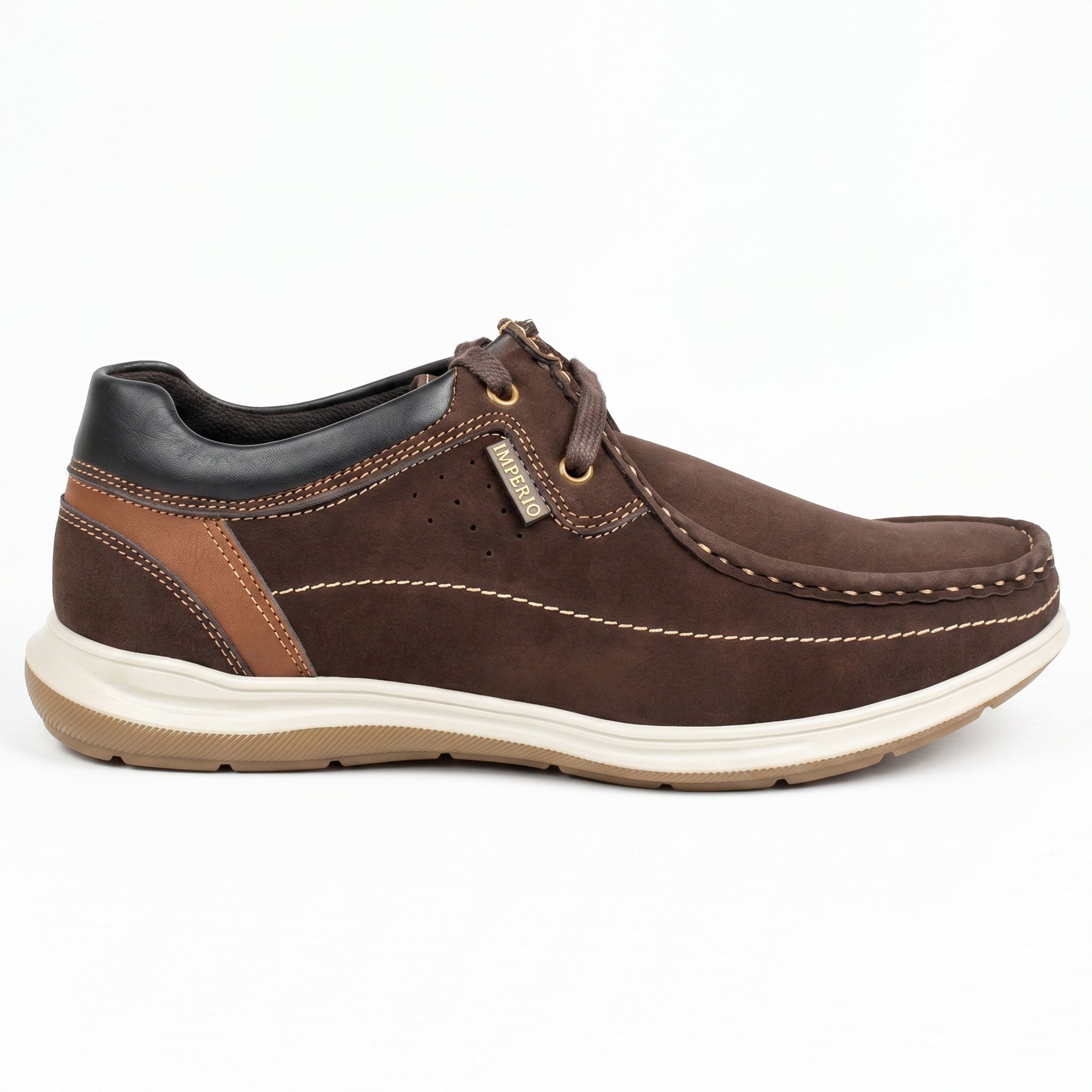 Imperio by Ajanta Men's Premium Casual Shoes | Lace-Up Lightweight Moc Toe Shoes for Men | Comfortable Cushioned Footbed | Anti-Skid Sole Style shoes | Office, Travel & Daily Wear Shoes