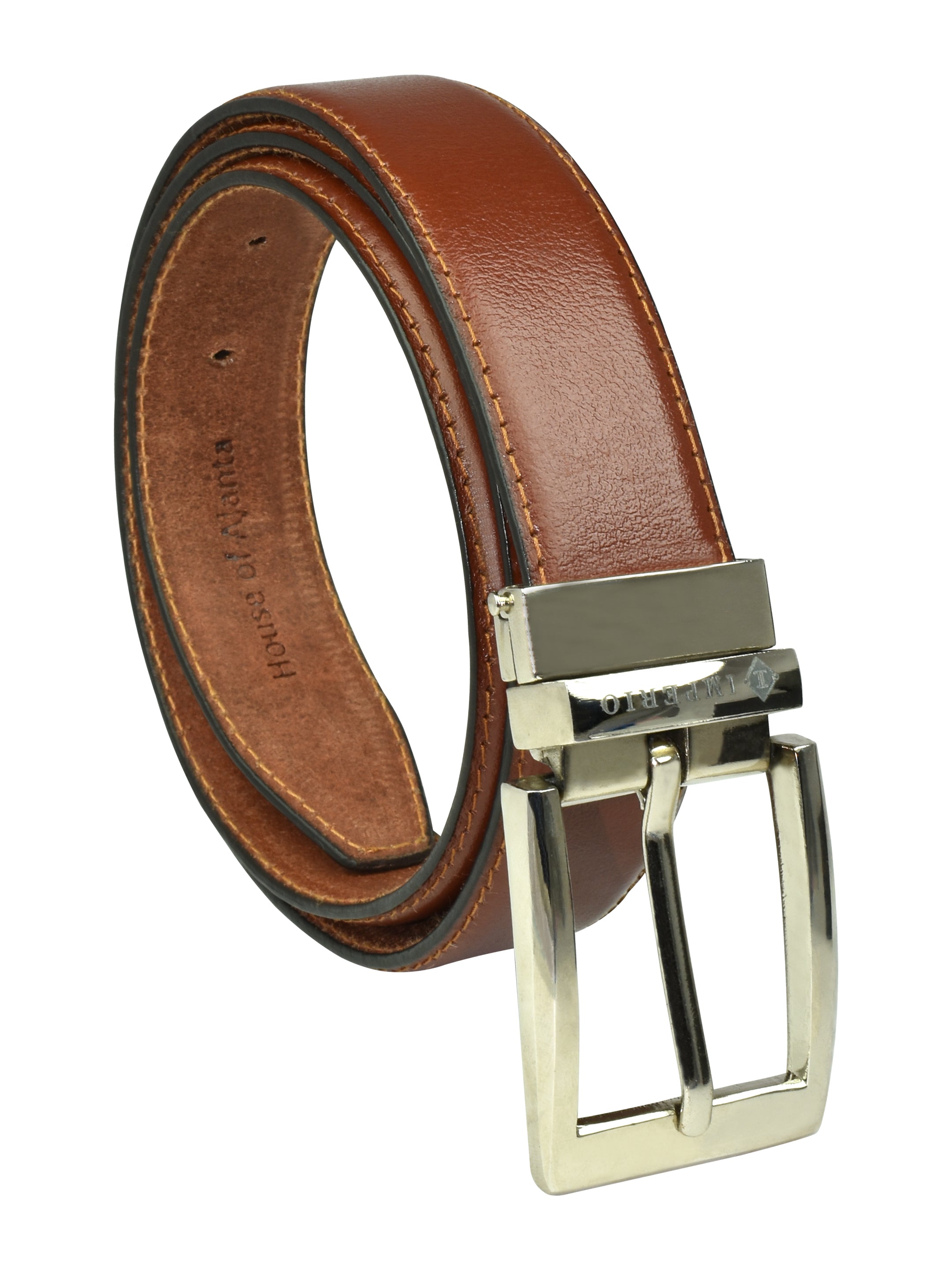 Imperio Genuine Leather Cognac Belt for Men โ Classic Formal & Casual Waist Belt