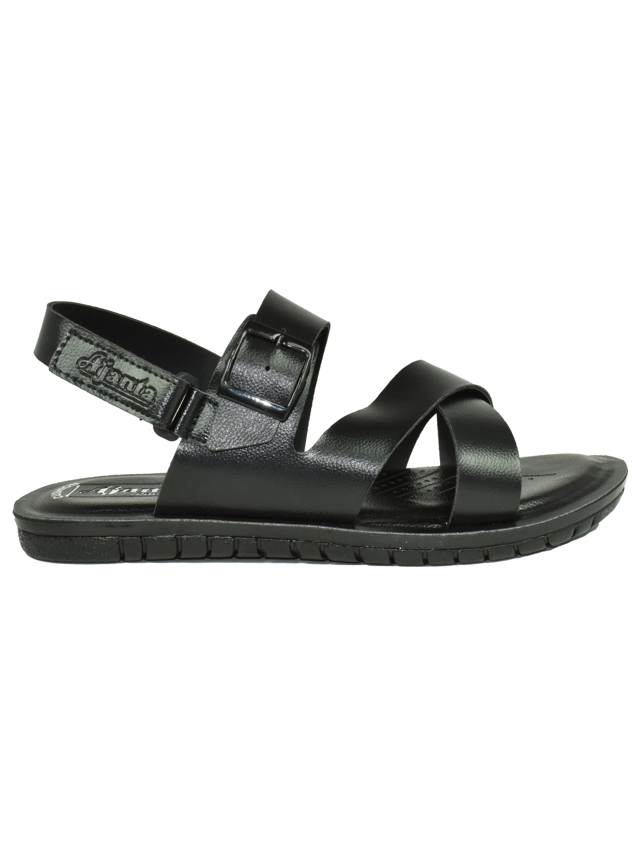 Ajanta Men’s Black Cross-Strap Sandal