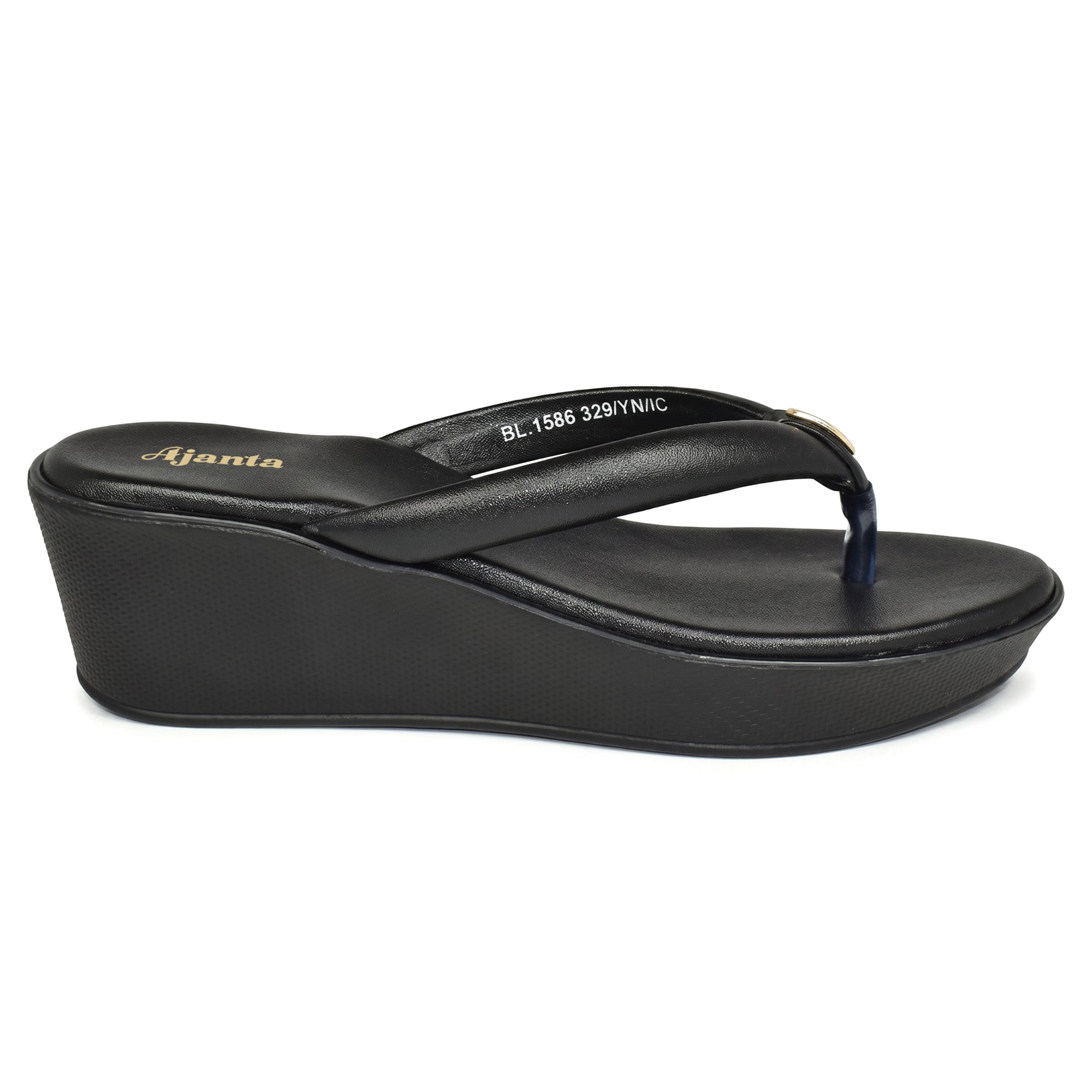 AJANTA Women Wedge Heel Sandals | Toe Post Flip Flop Sandals for Women | Platform Slip On Sandals | Lightweight Cushioned Walking Footwear | Daily Office, Travel, Puja & Festive Wear For Woman