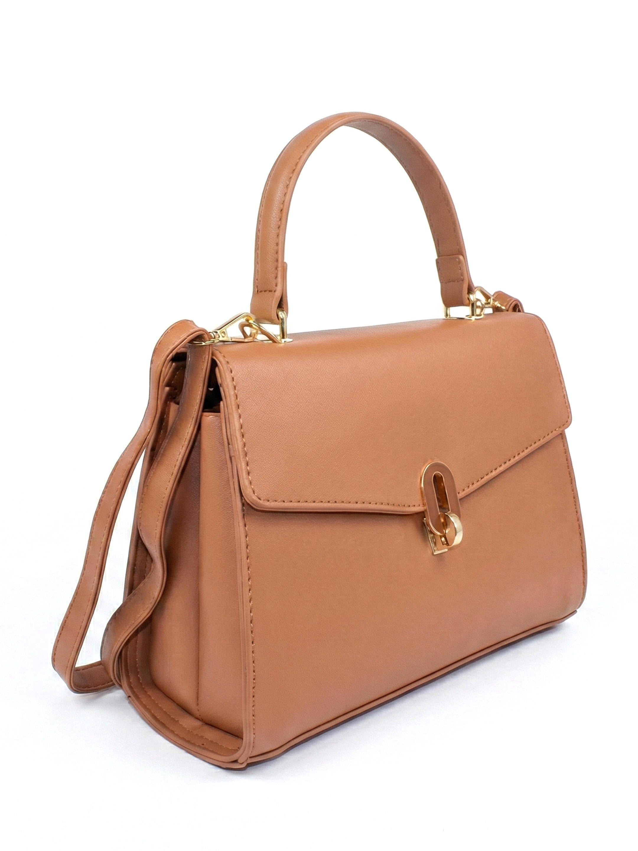 Ajanta Women’s Tan Sling bag with Detachable Strap & Top Handle