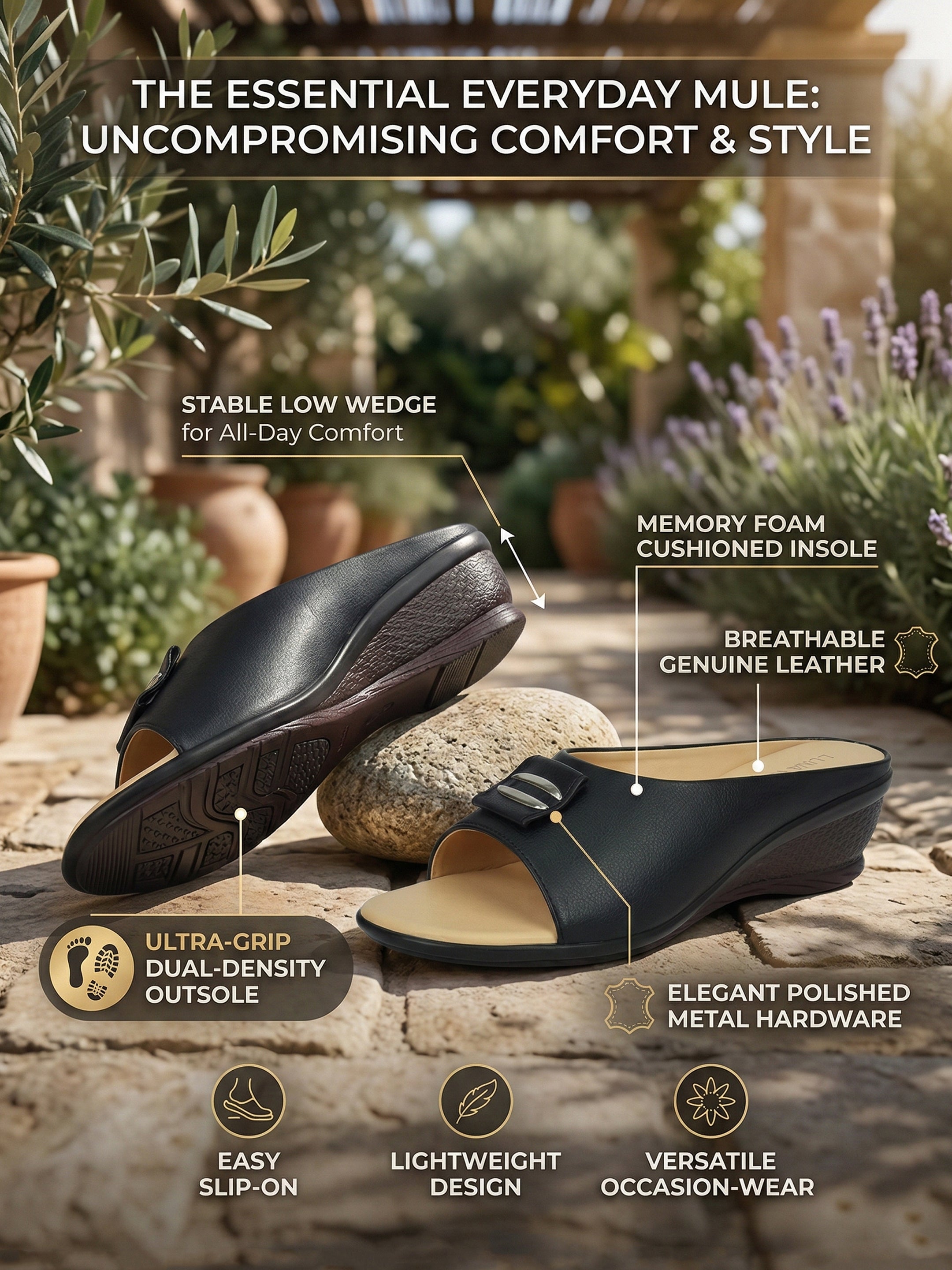 Ajanta Women’s Black Stylish Sandals