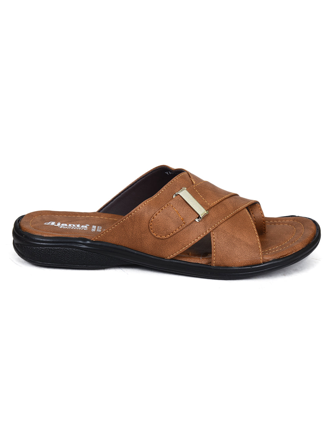 Ajanta Men's Brown Sandals Slippers Durable Synthetic Upper