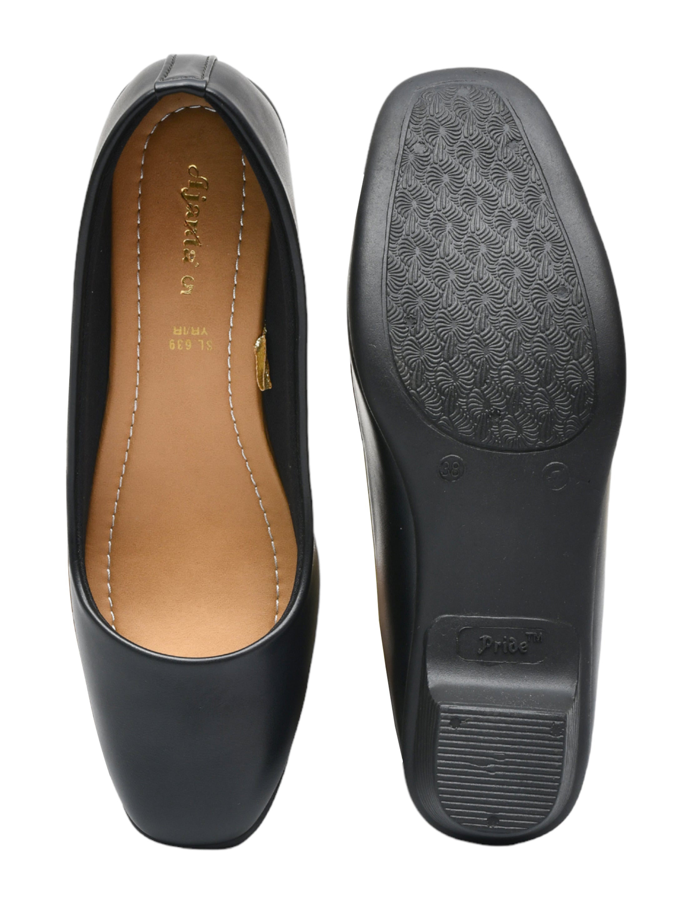 Ajanta Women's Black Bellies | Durable Synthetic Upper | Comfortable PVC Sole | Stylish & Versatile Bellies SL0639
