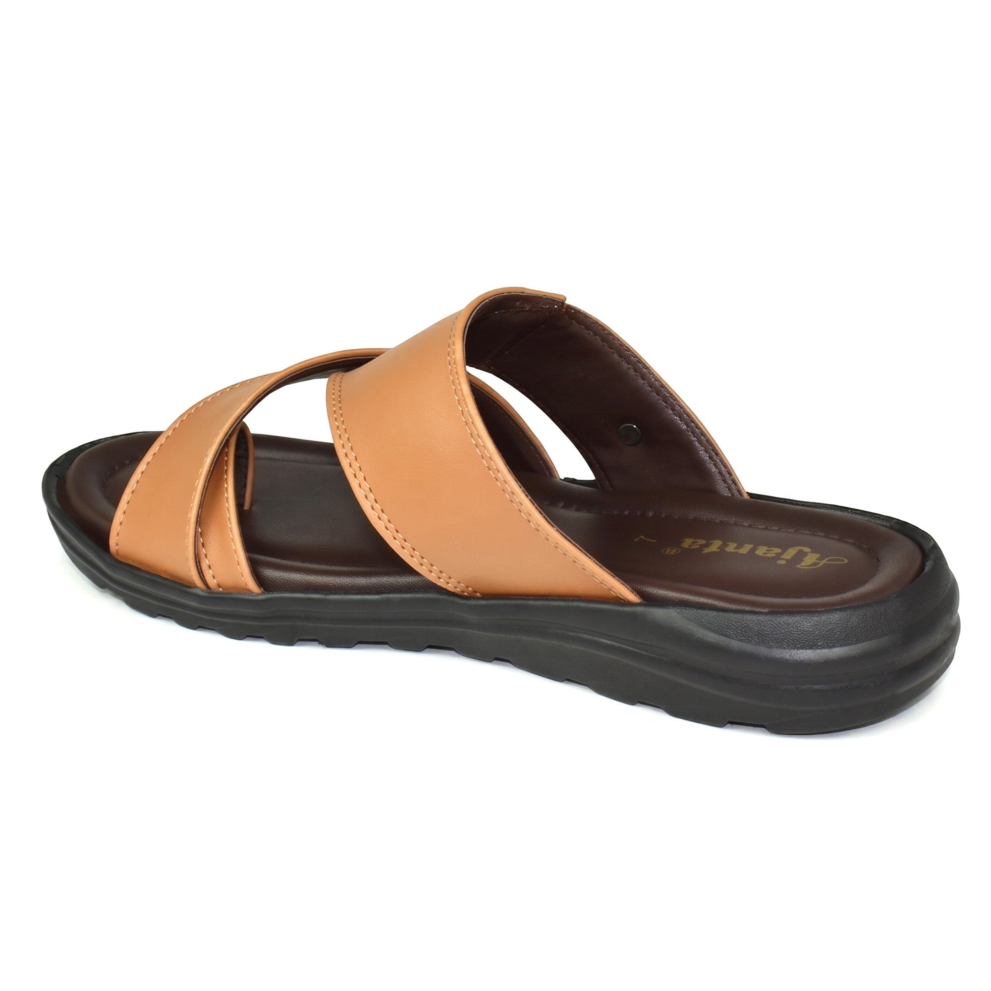 AJANTA Men Comfort Sandals | Lightweight Casual Daily Wear Footwear (Tan)