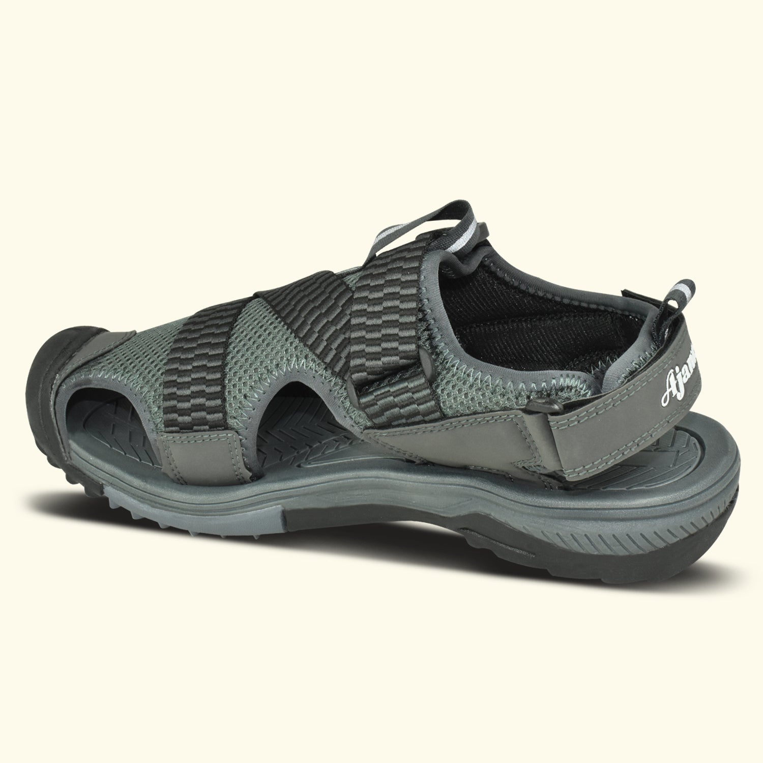 AJANTA Men’s Grey Durable & Comfortable Cushioned Footbed Sports Sandal with Velcro Closure EG2018