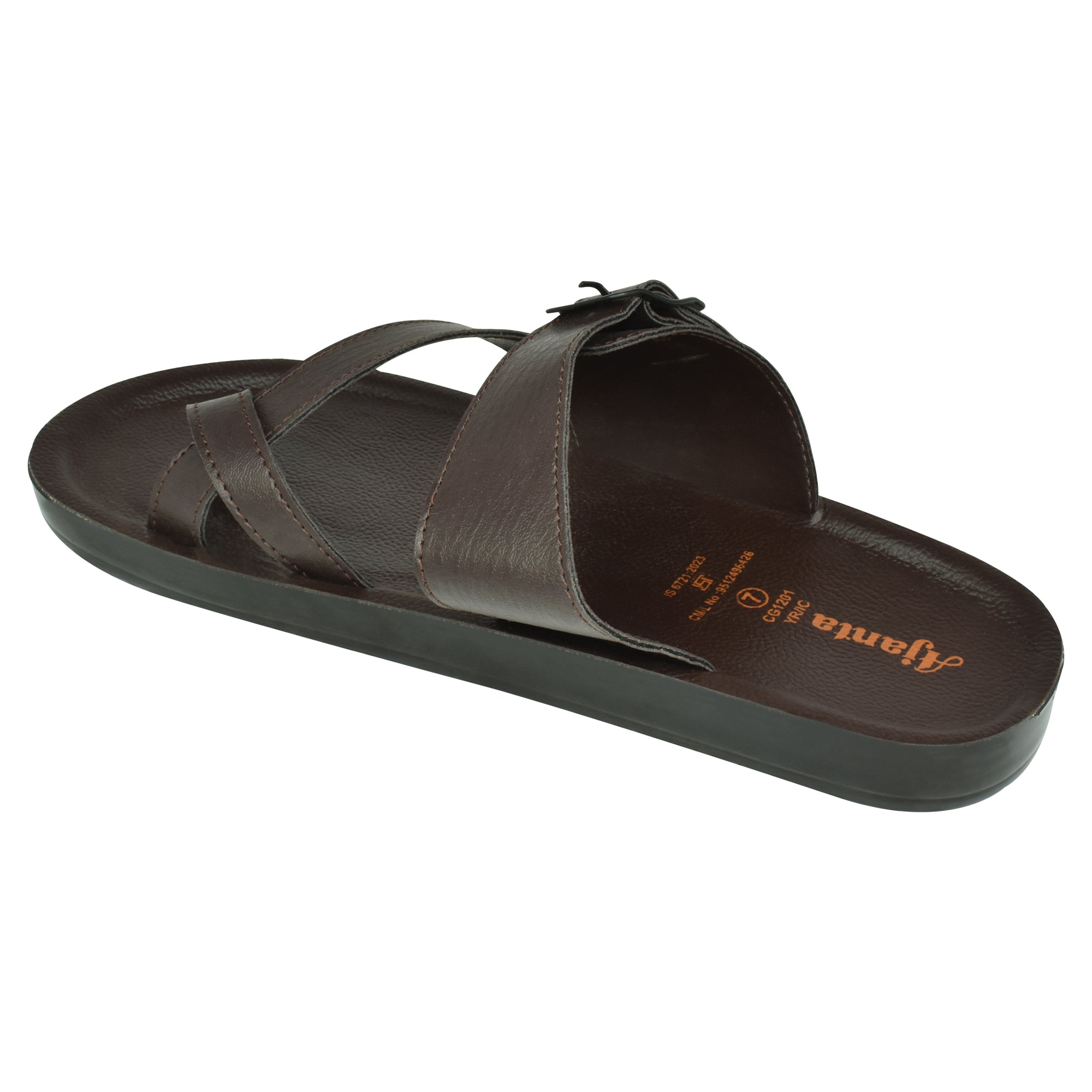 Ajanta Men’s Brown Slip On Sandals
