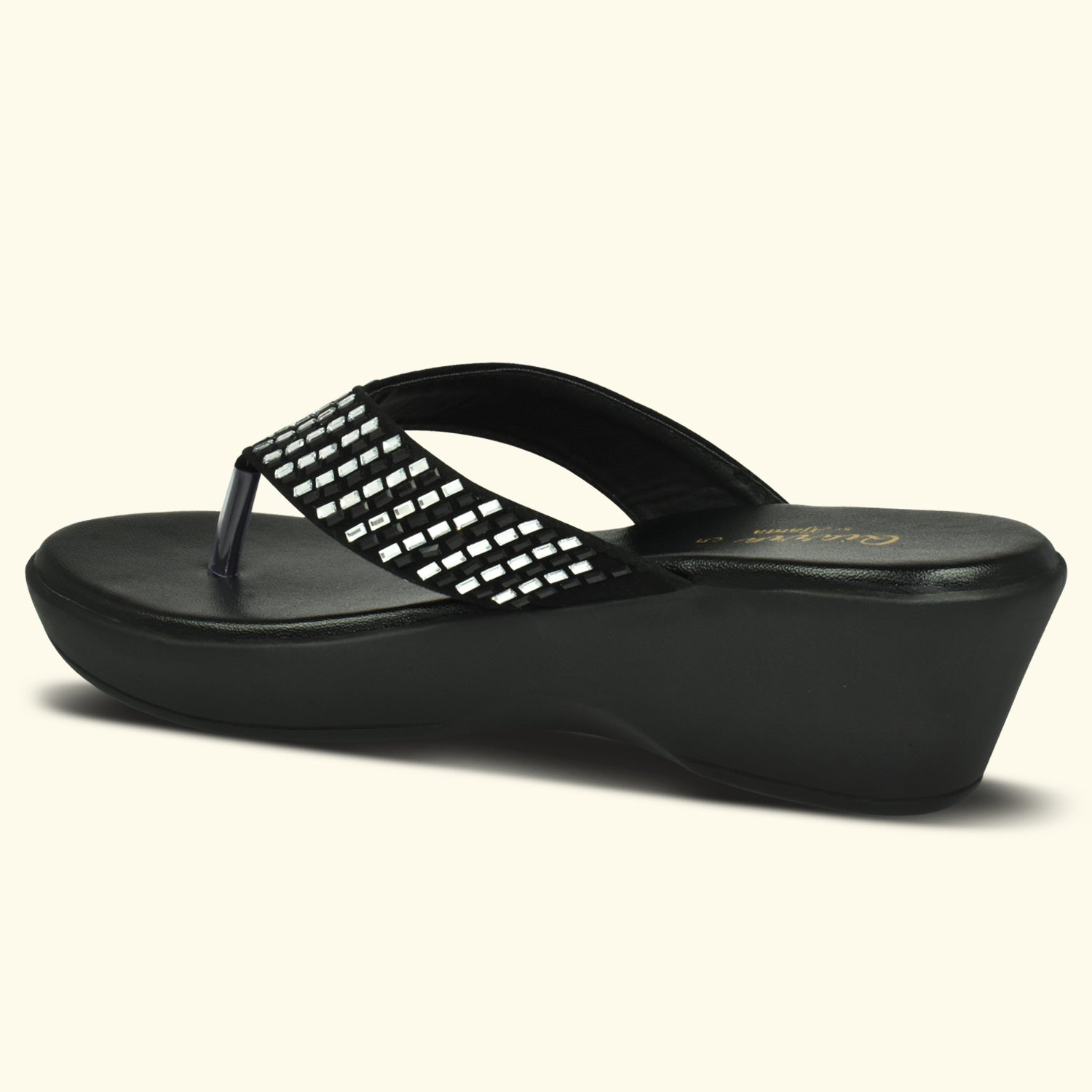 QIARRA Women's Shimmer Open Toe Comfortable Wedge