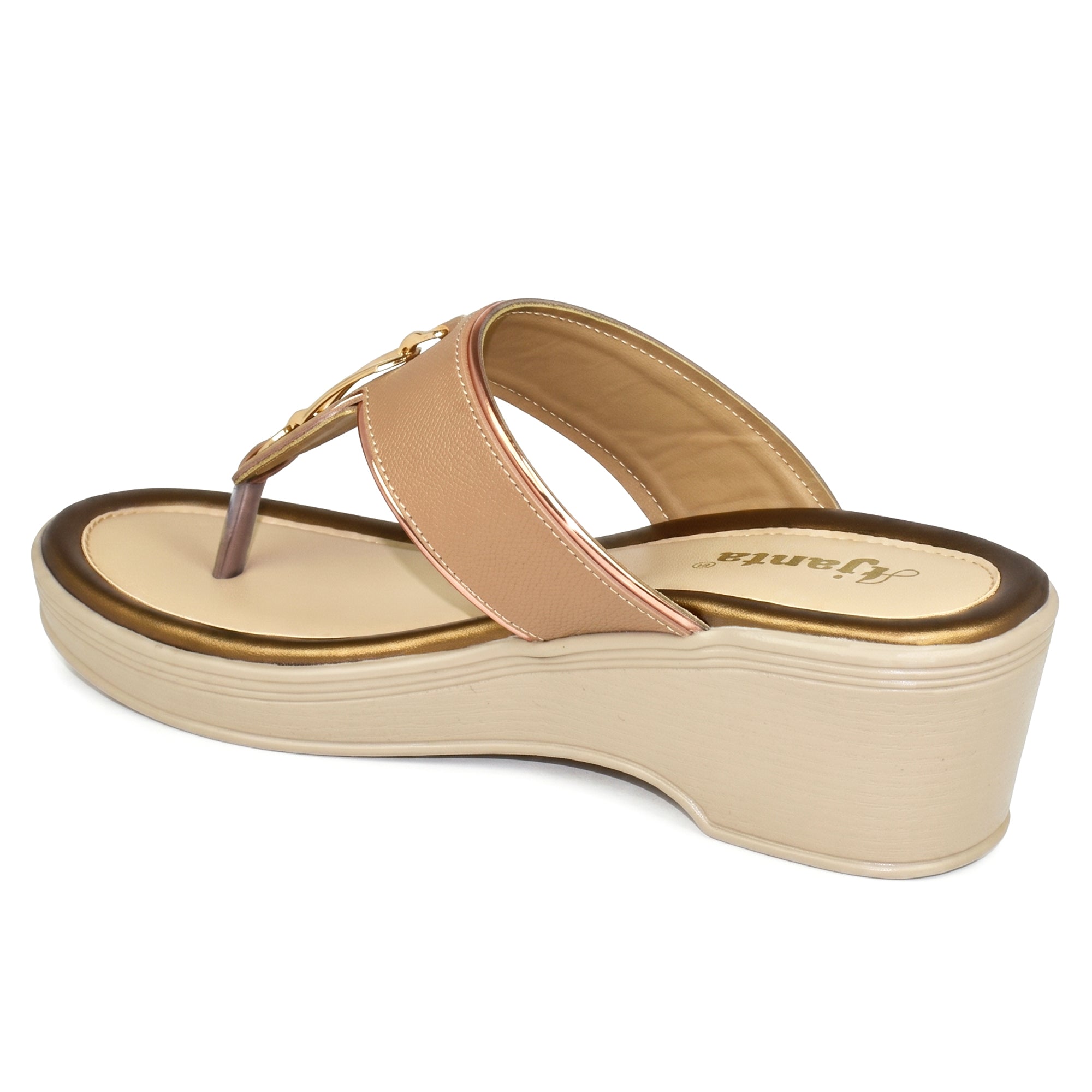 Ajanta Women's Comfortable Slip-on Wedge Sandals - Stylish Daily Wear Ladies Footwear