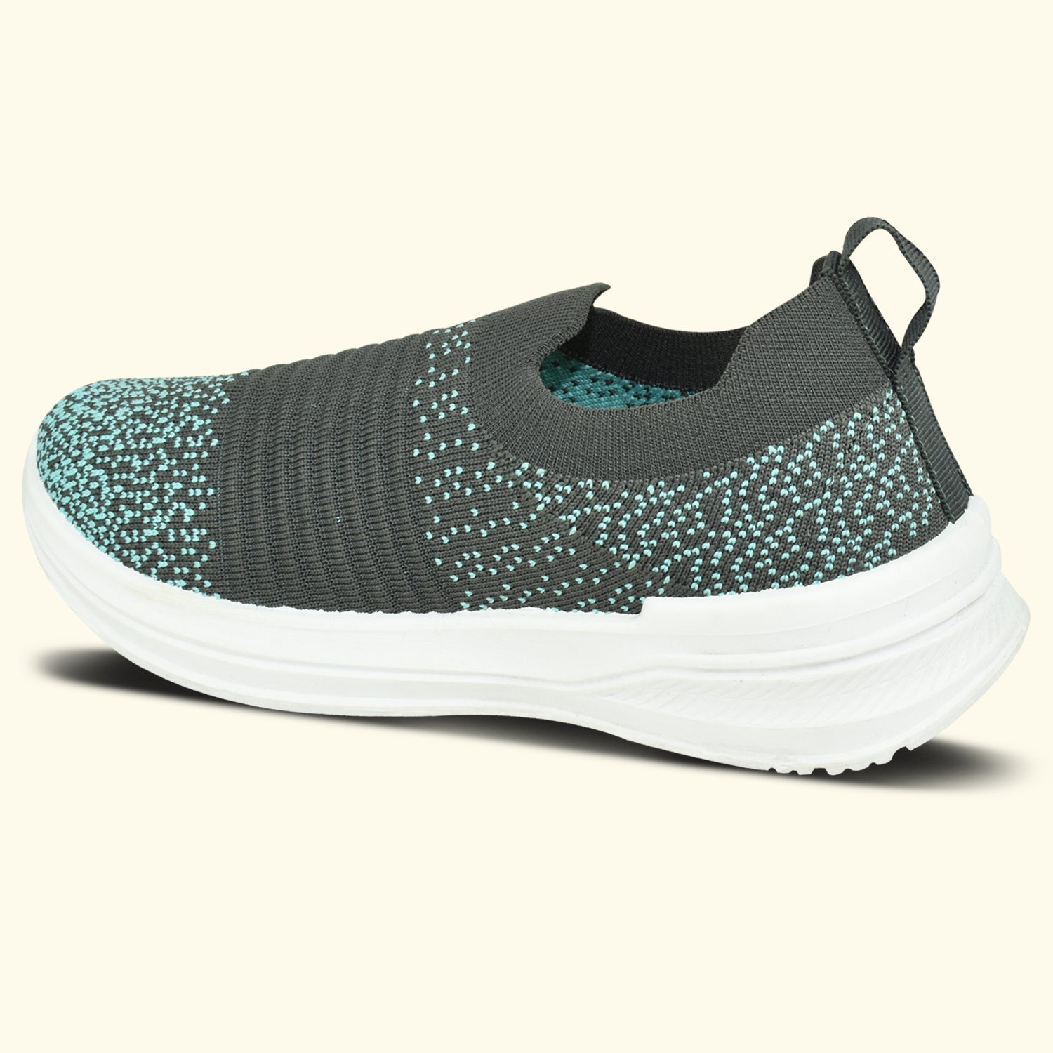 AJANTA Kid’s Grey Brethable Flynet Upper Anti-skid Slip-On Sports Shoes EK2010