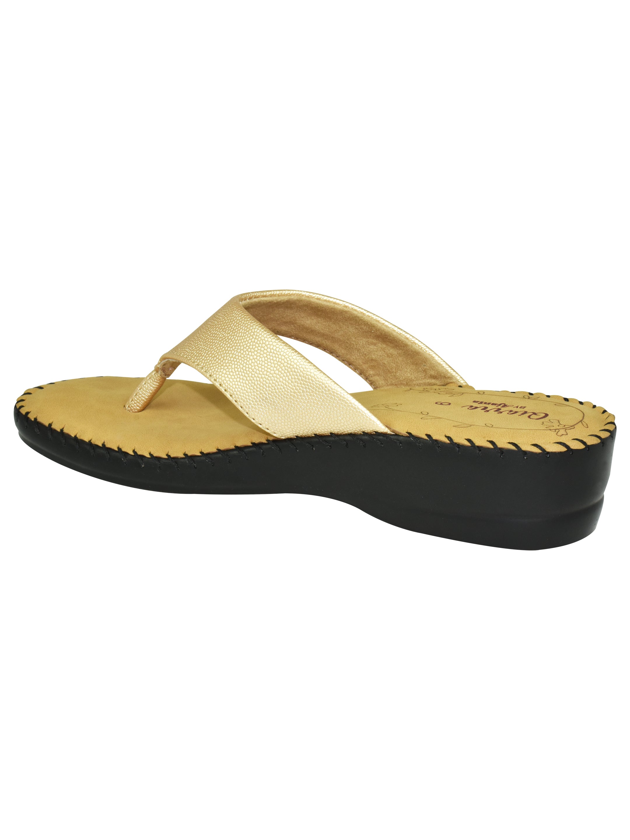 AJANTA Women's Copper Flat Sandals | Stylish Synthetic Upper | Lightweight EVA Sole | Comfortable Everyday Wear Sandal BL1562