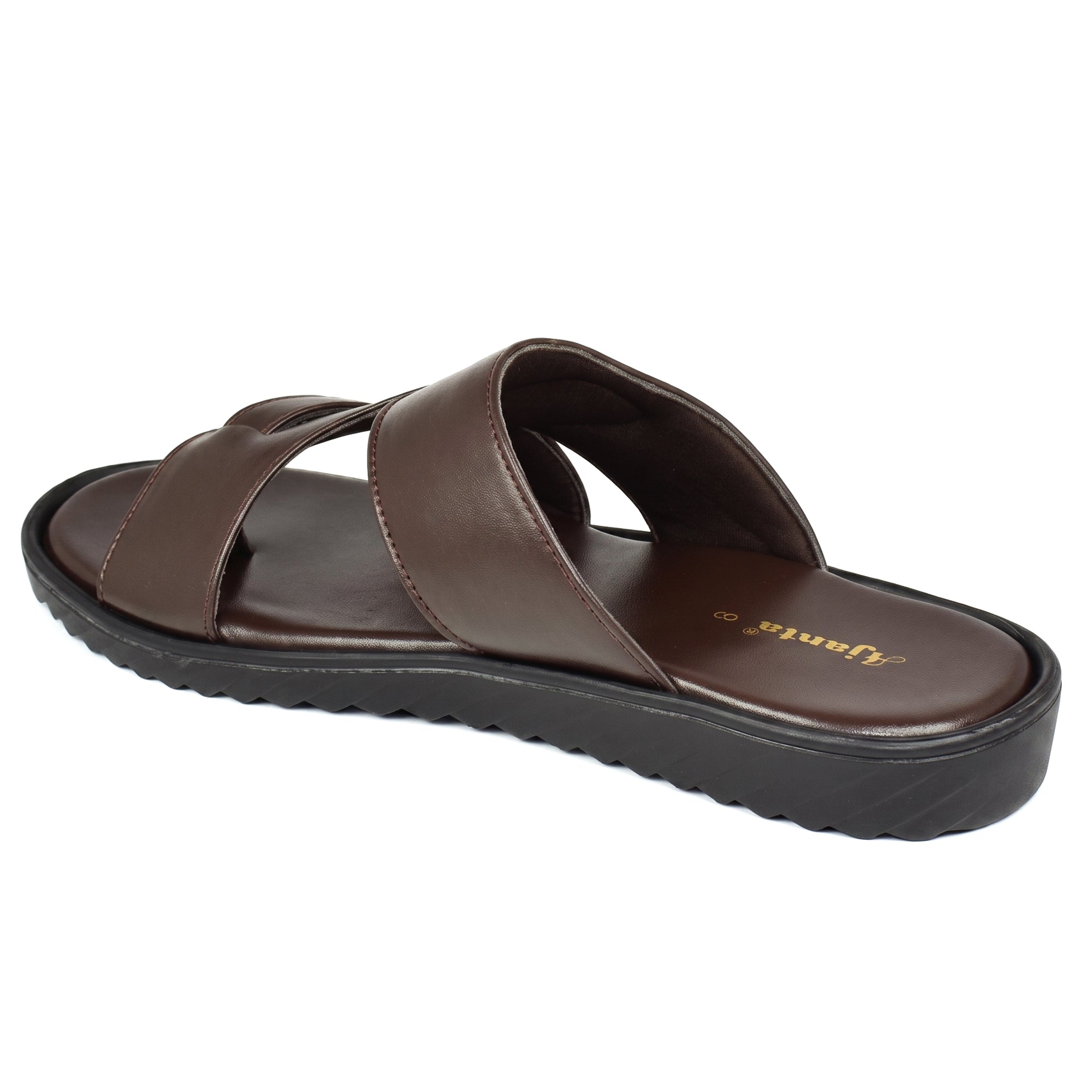 AJANTA Men Lightweight Comfort Sandals | Flexible Sole | Casual Wear (Brown)