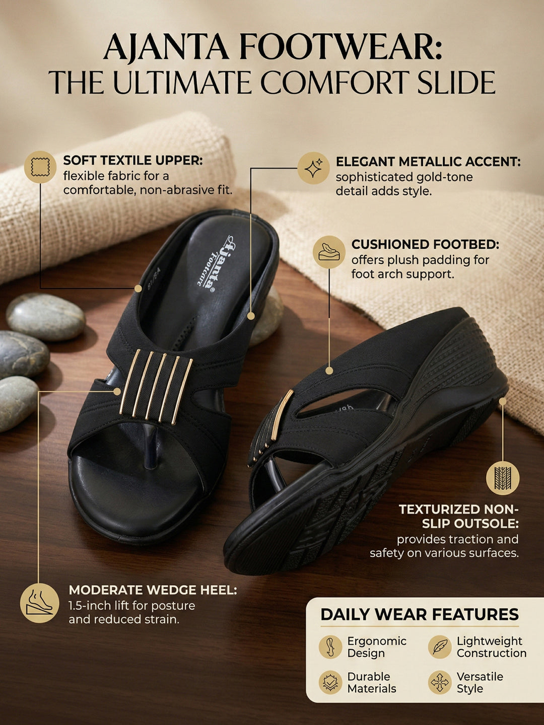 Ajanta Women's PVC Wedge Sandal