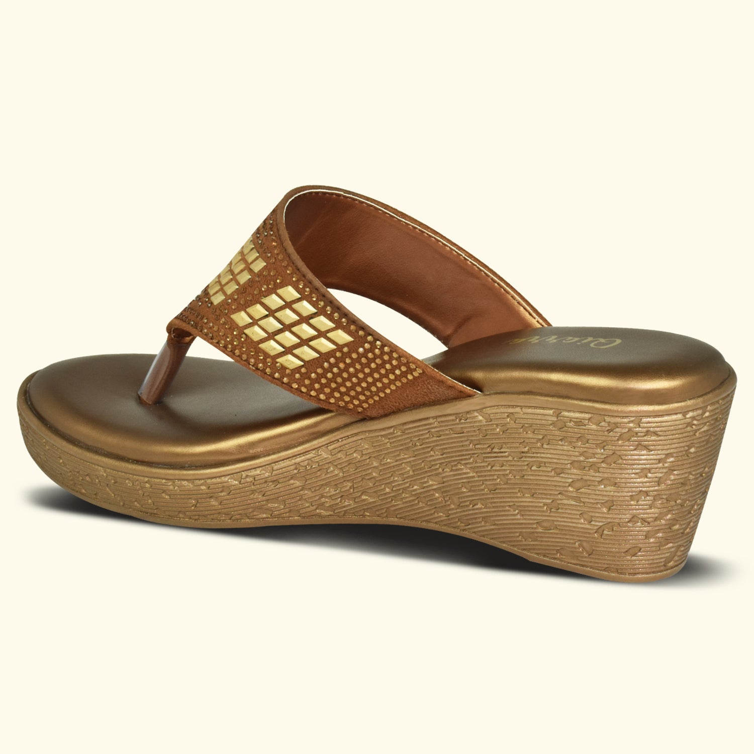 Qiarra Women's Shimmer Open Toe Wedge