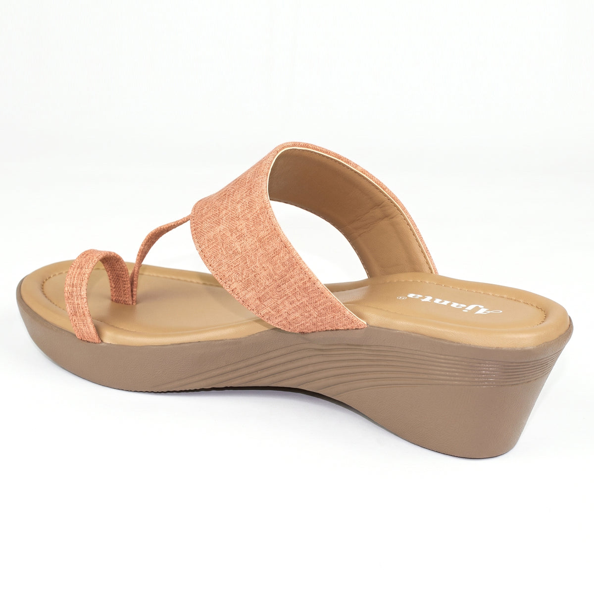 AJANTA Premium Comfort Wedge Sandals for Women | Slip-On Stylish Trendy Toe Ring Sandals | Lightweight Casual Festive Ethnic Wear | Durable Wedge Chappals Perfect for Wedding, Festive Outfits, Travel