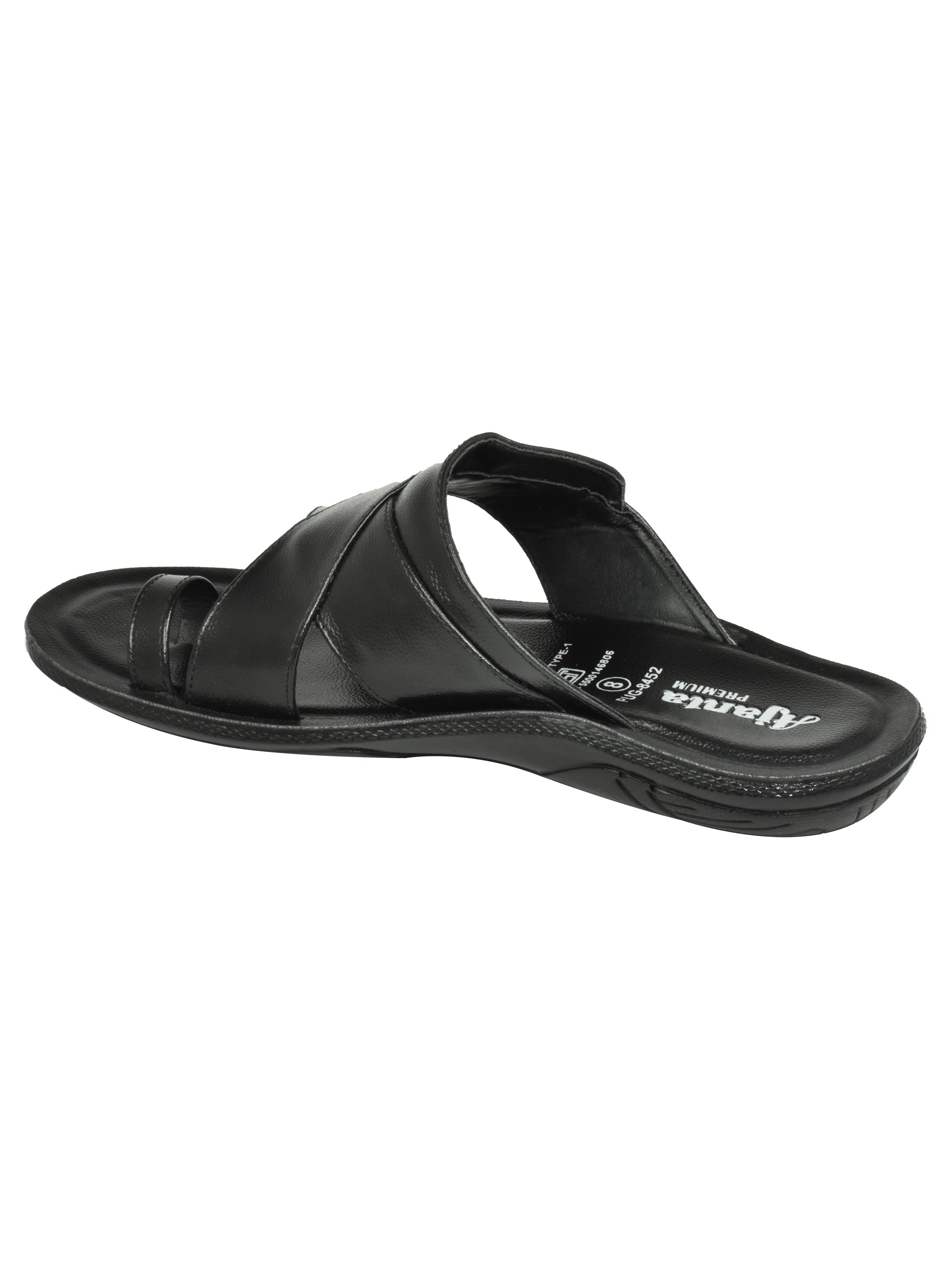Ajanta Men’s Black Cross-Strap Sandal
