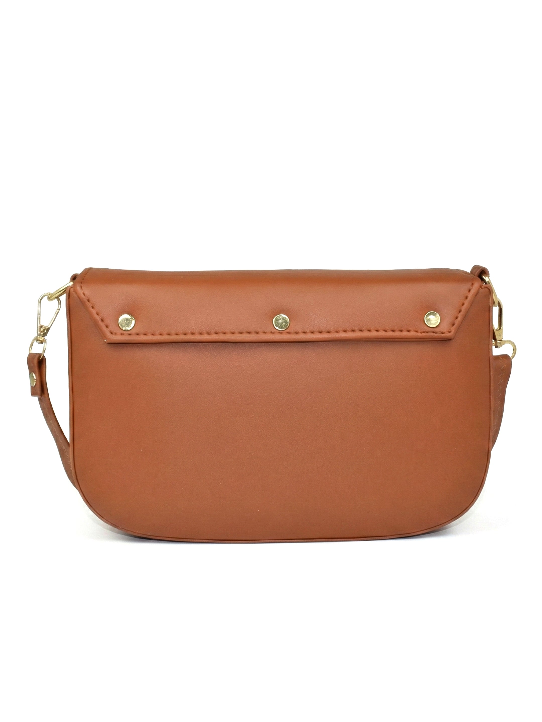 Ajanta Women’s Stylish Flap Lock Tan Sling Bag with Adjustable Strap