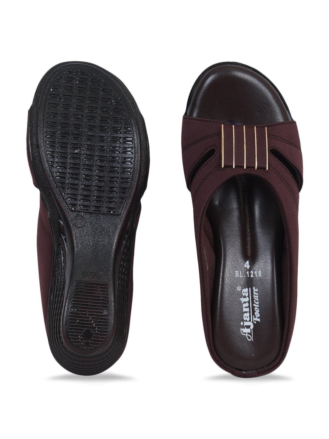 Ajanta Women's Brown Sandals | Soft Lycra Upper | Durable PVC Sole | Comfortable Sandal BL1218
