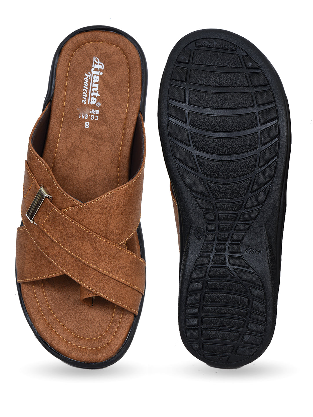 Ajanta Men’s Brown PVC Sandals