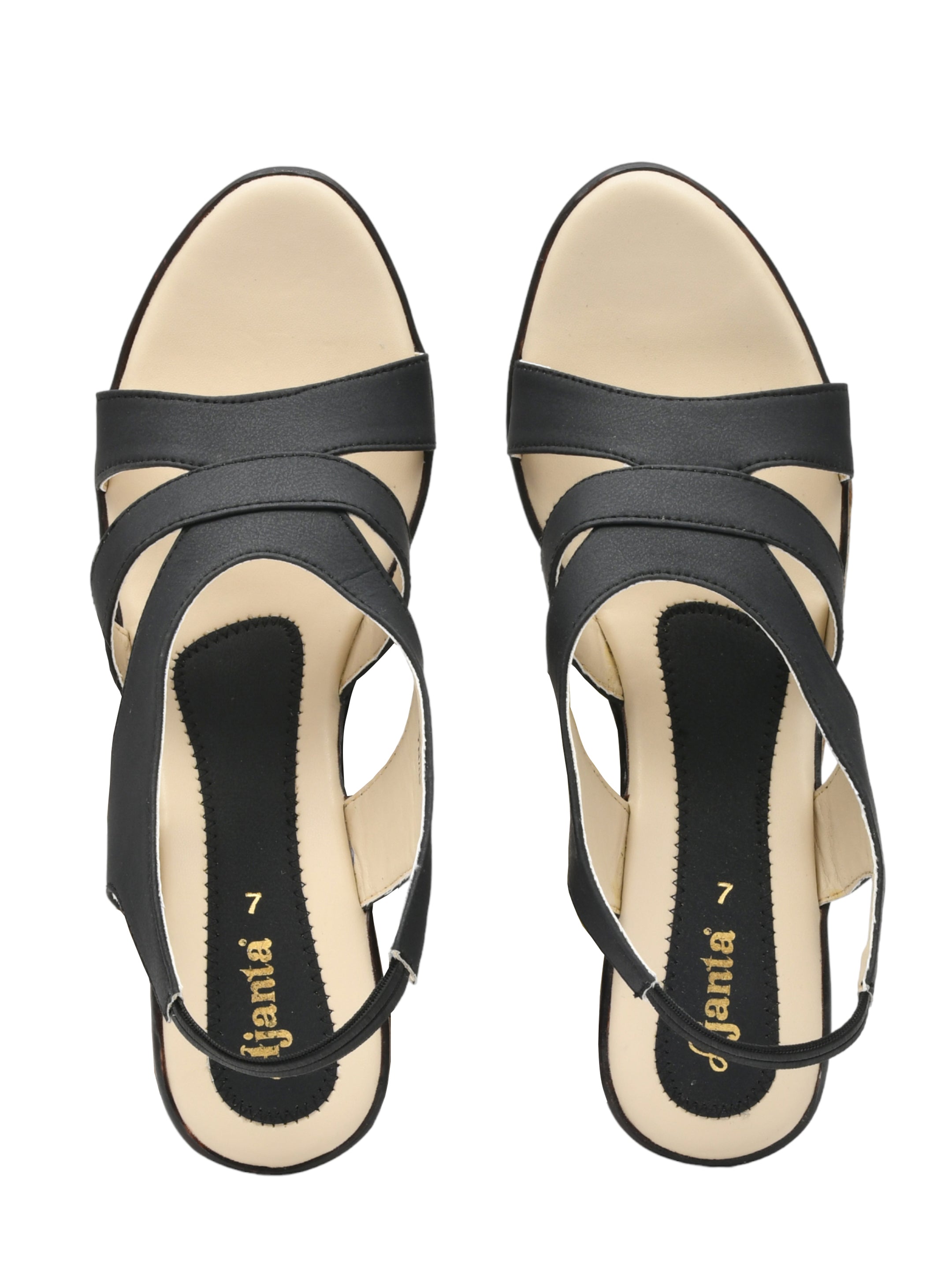 Women's Black Heeled Sandals