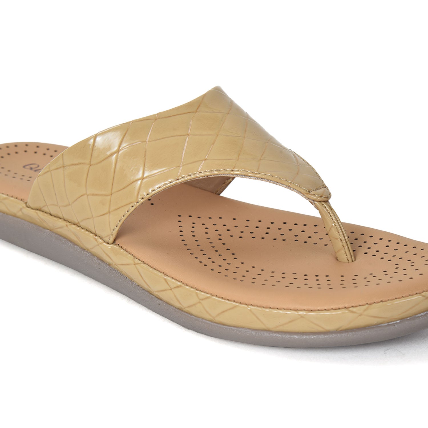 QIARRA by Ajanta Women’s Beige Flat Sandals