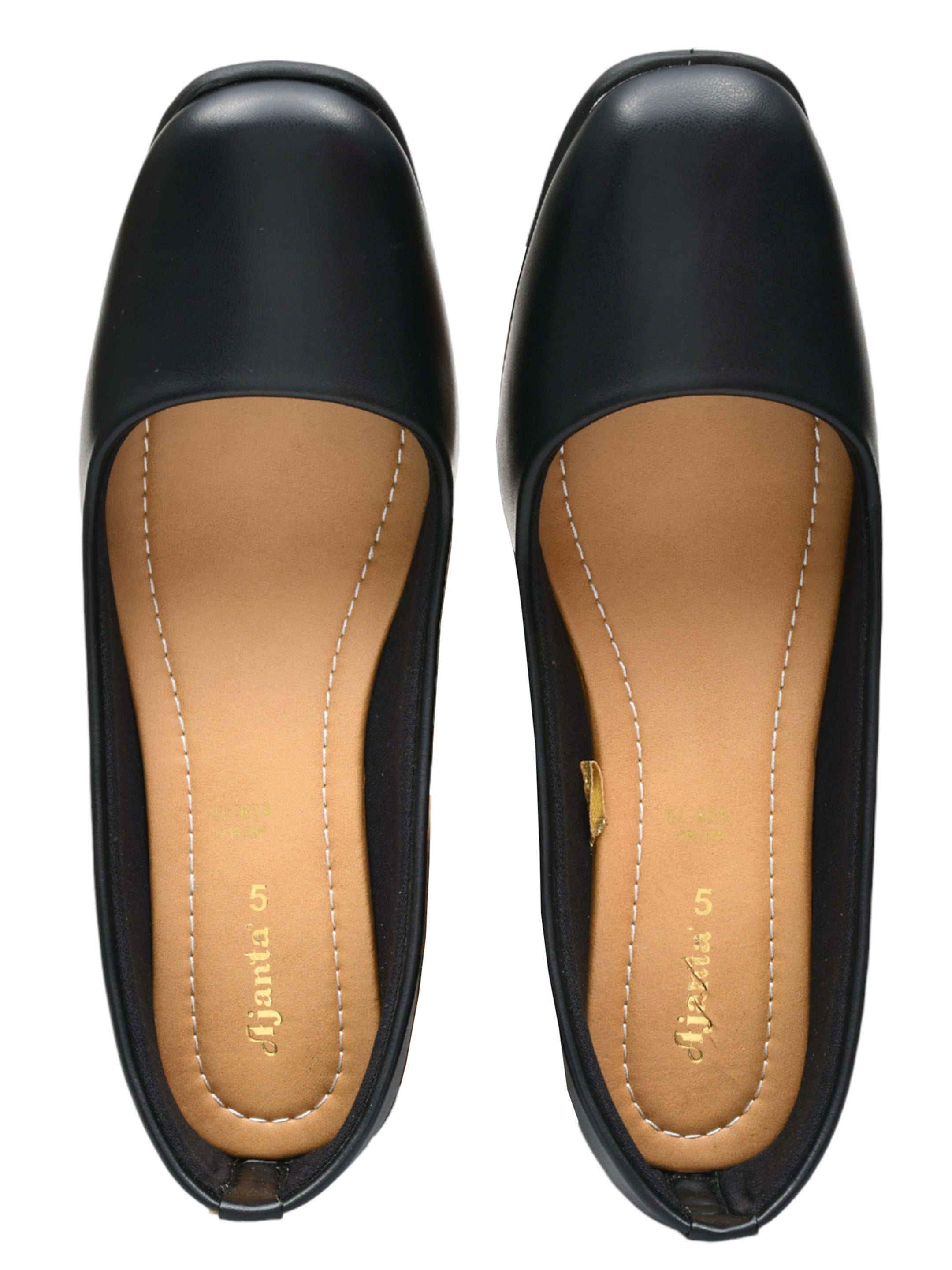 Ajanta Women's Black Bellies | Durable Synthetic Upper | Comfortable PVC Sole | Stylish & Versatile Bellies SL0639