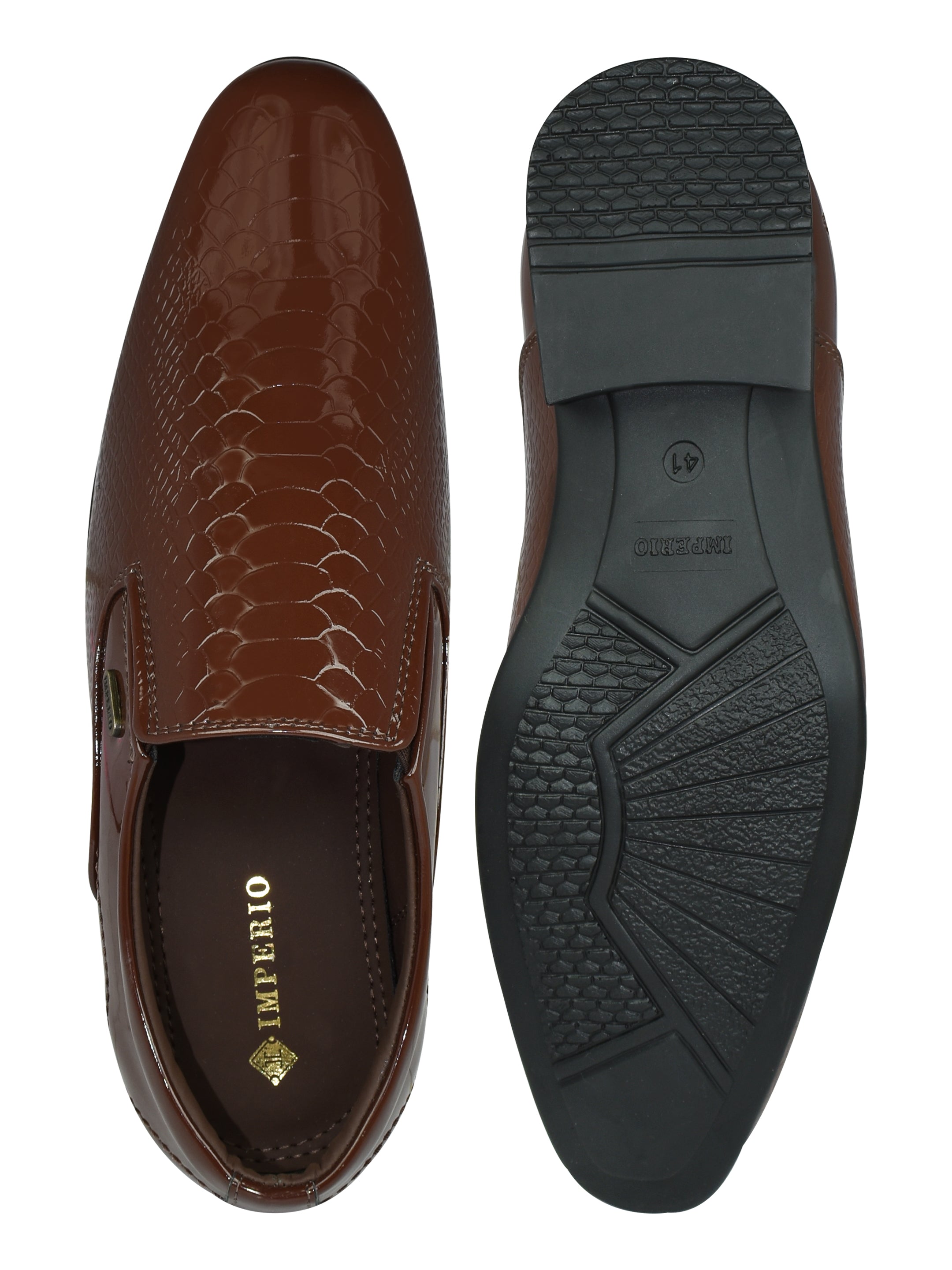 Imperio by Ajanta Men’s Brown Slip-On Formal Shoes