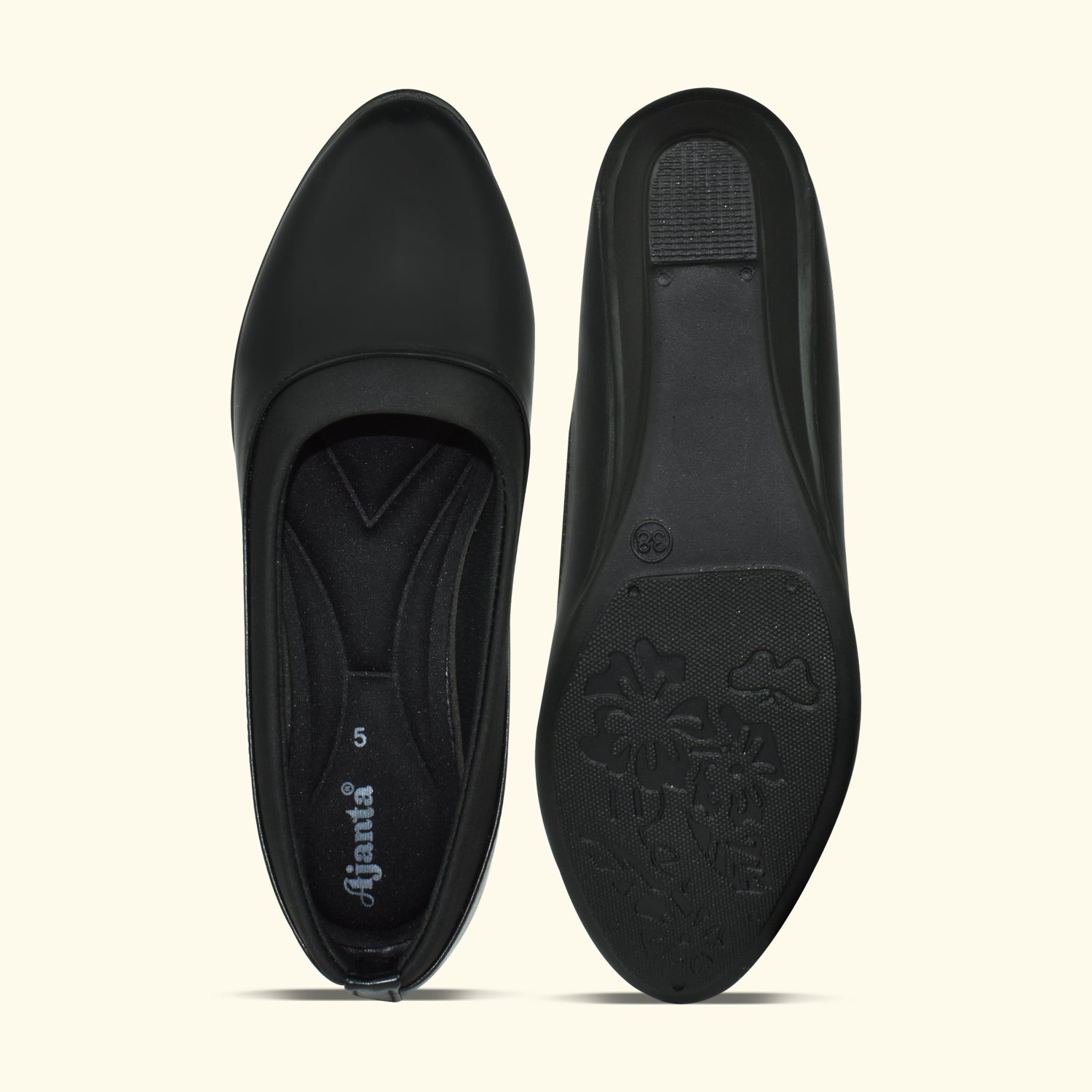 Ajanta Women’s Pointed Black Formal Slip-On