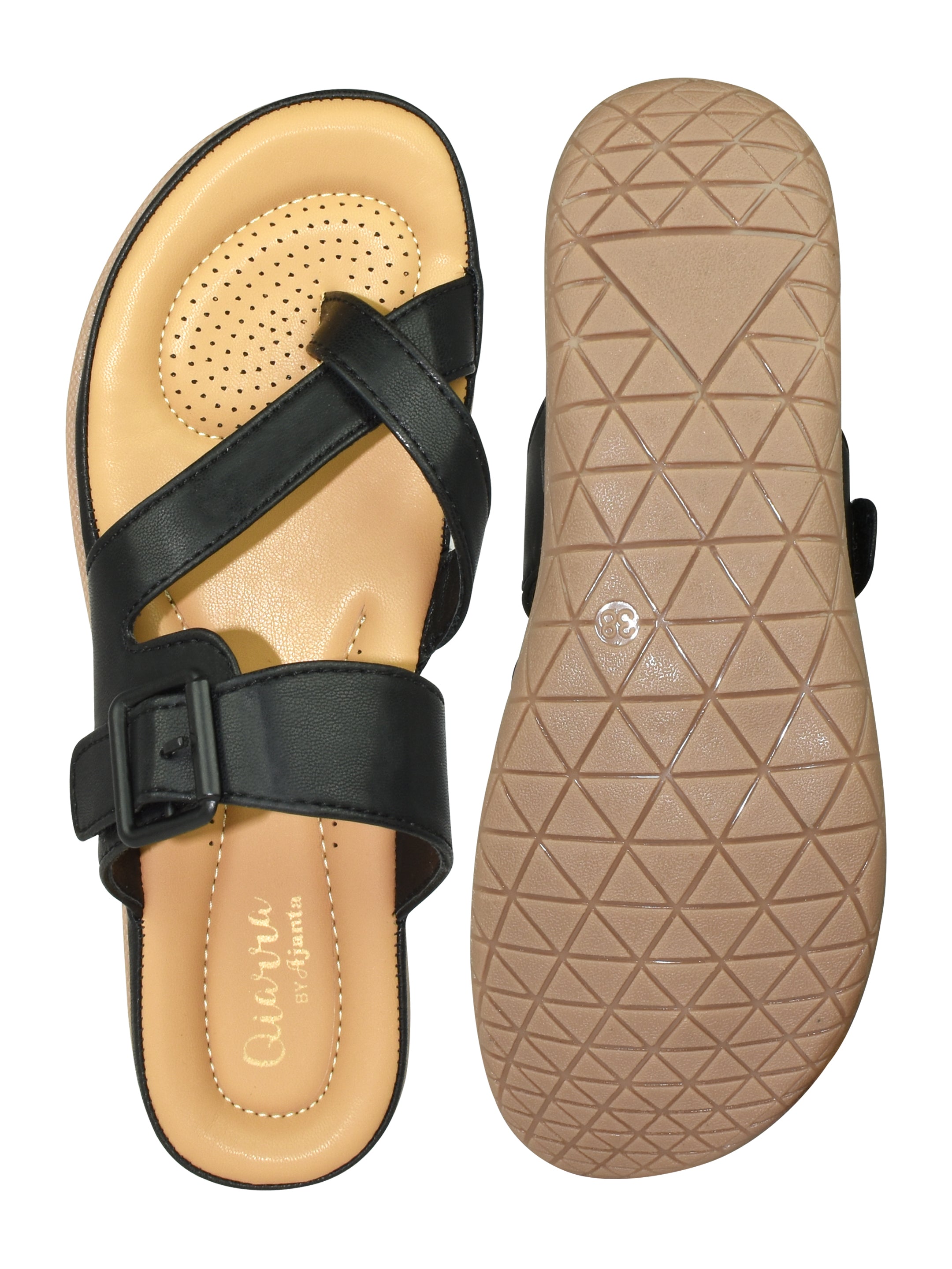 QIARRA by Ajanta Women’s One-Toe Flat Sandal