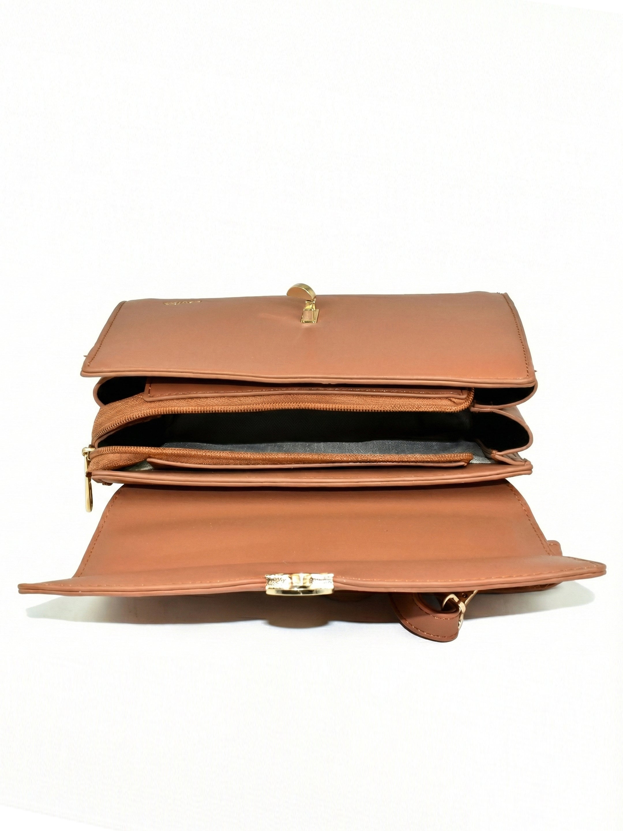 Ajanta Women’s Tan Sling bag with Detachable Strap & Top Handle