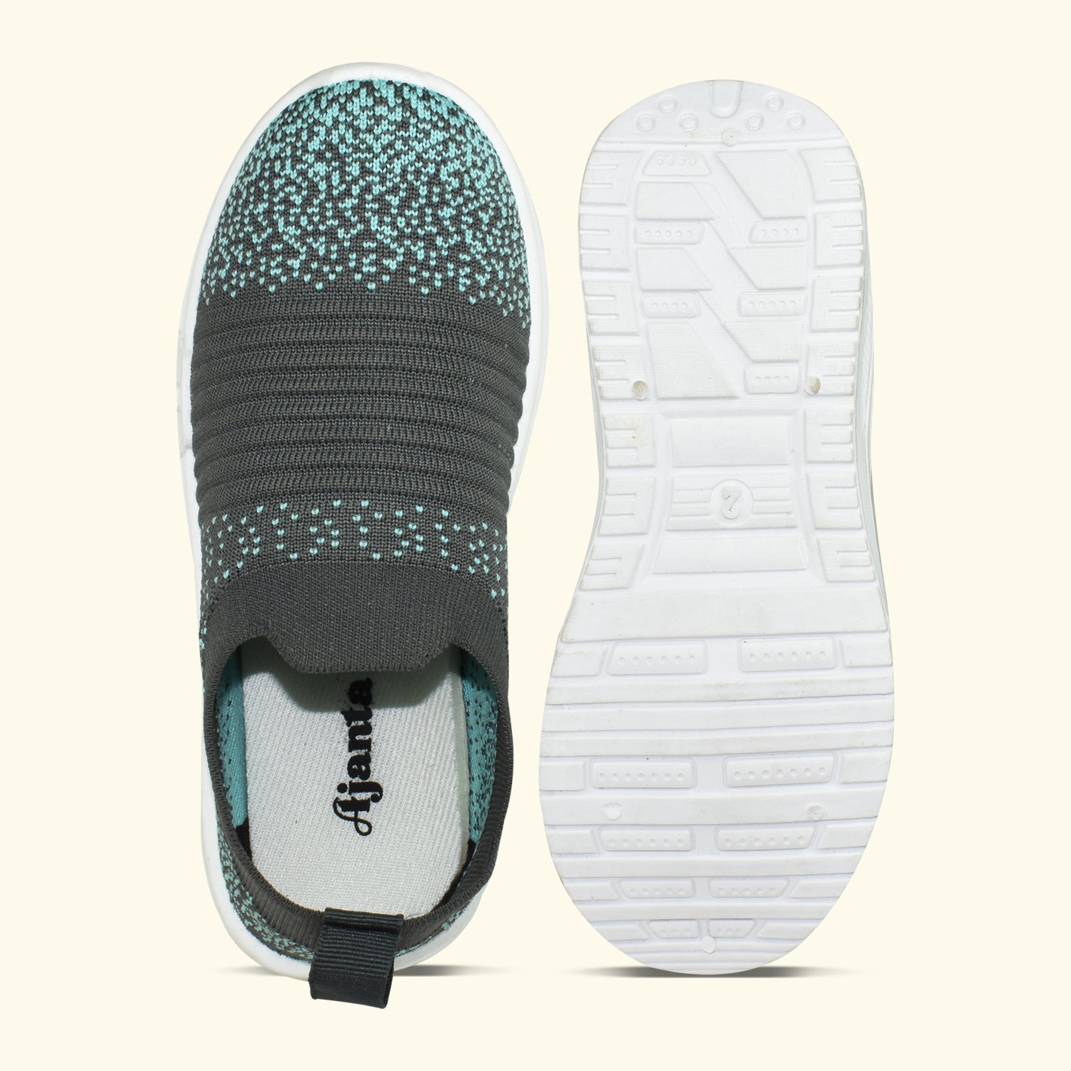 AJANTA Kid’s Grey Brethable Flynet Upper Anti-skid Slip-On Sports Shoes EK2010