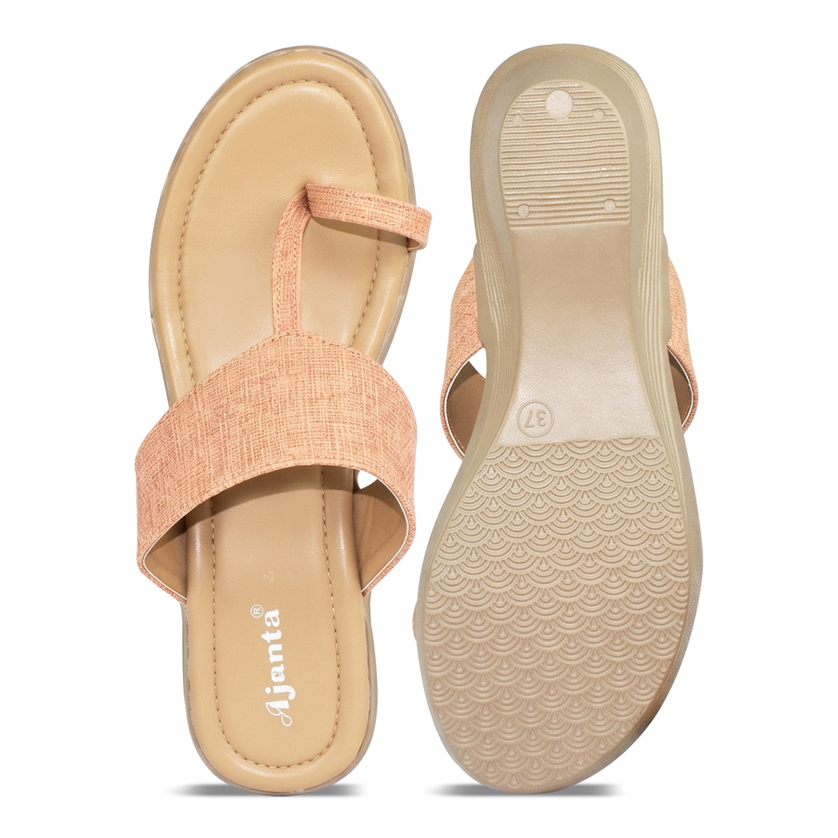 AJANTA Premium Comfort Wedge Sandals for Women | Slip-On Stylish Trendy Toe Ring Sandals | Lightweight Casual Festive Ethnic Wear | Durable Wedge Chappals Perfect for Wedding, Festive Outfits, Travel