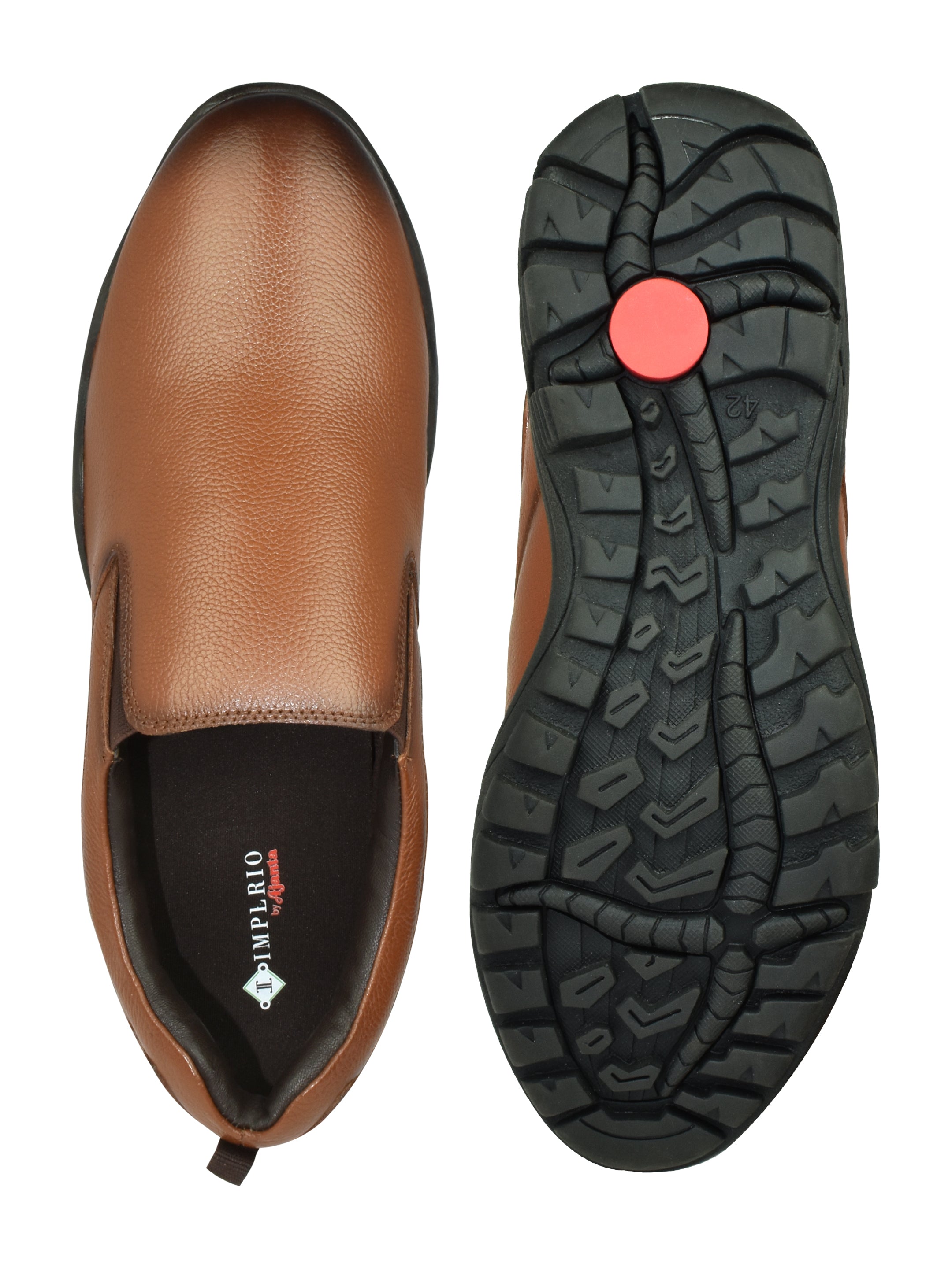 Imperio Tan Genuine Leather Slip-on Cushioned Formal Shoes for Men EG4032